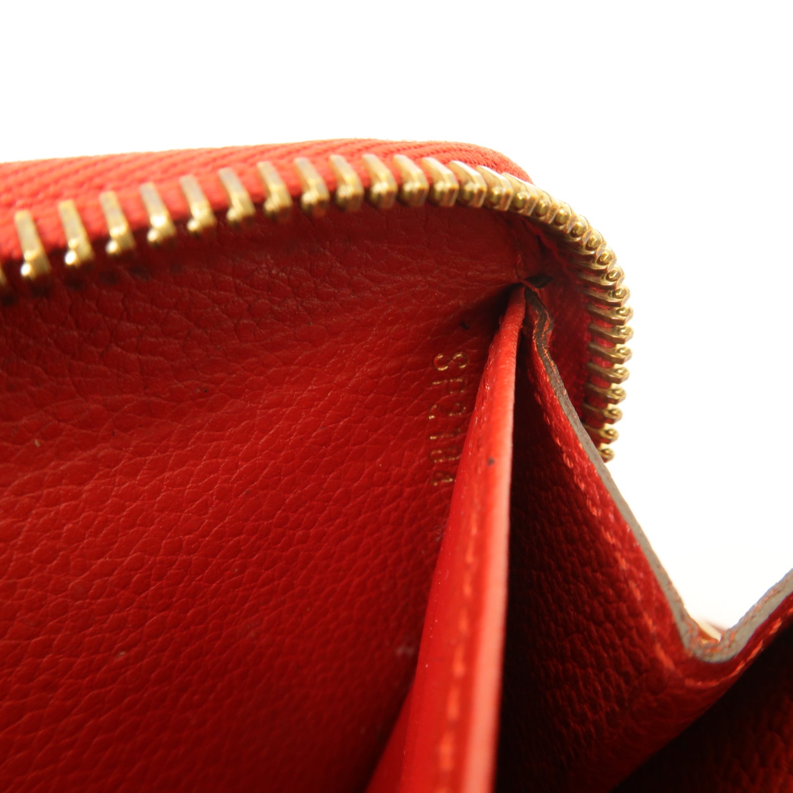 LOUIS VUITTON Monogram Empreinte Zipped Wallet金扣長錢包紅色