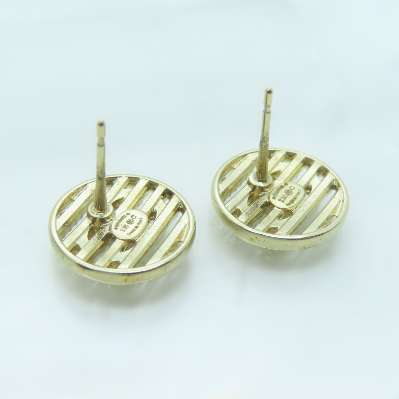 CHANEL metal Earrings gold buckle earrings gold