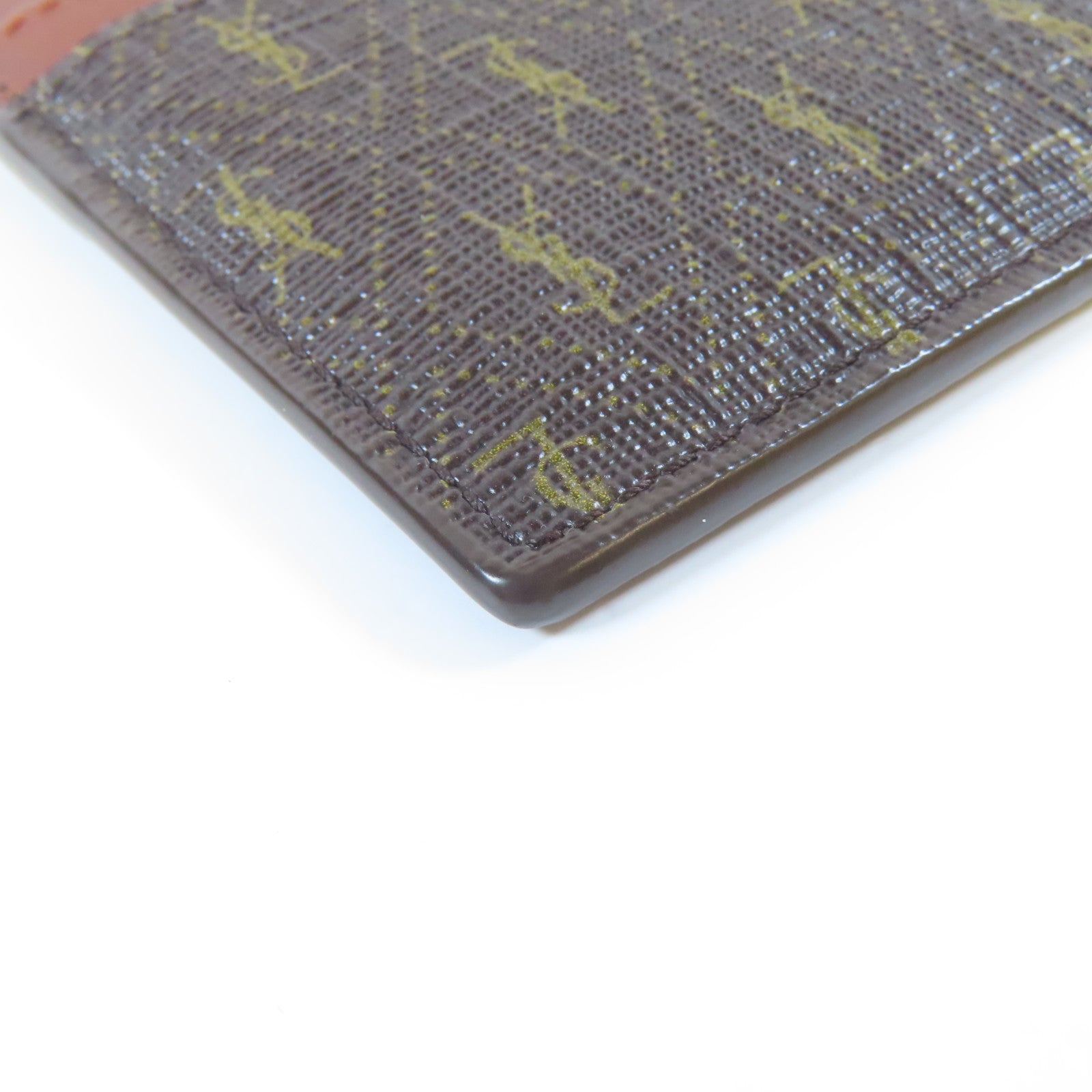 SAINT LAURENT 塗層帆布Card Case卡片套啡色