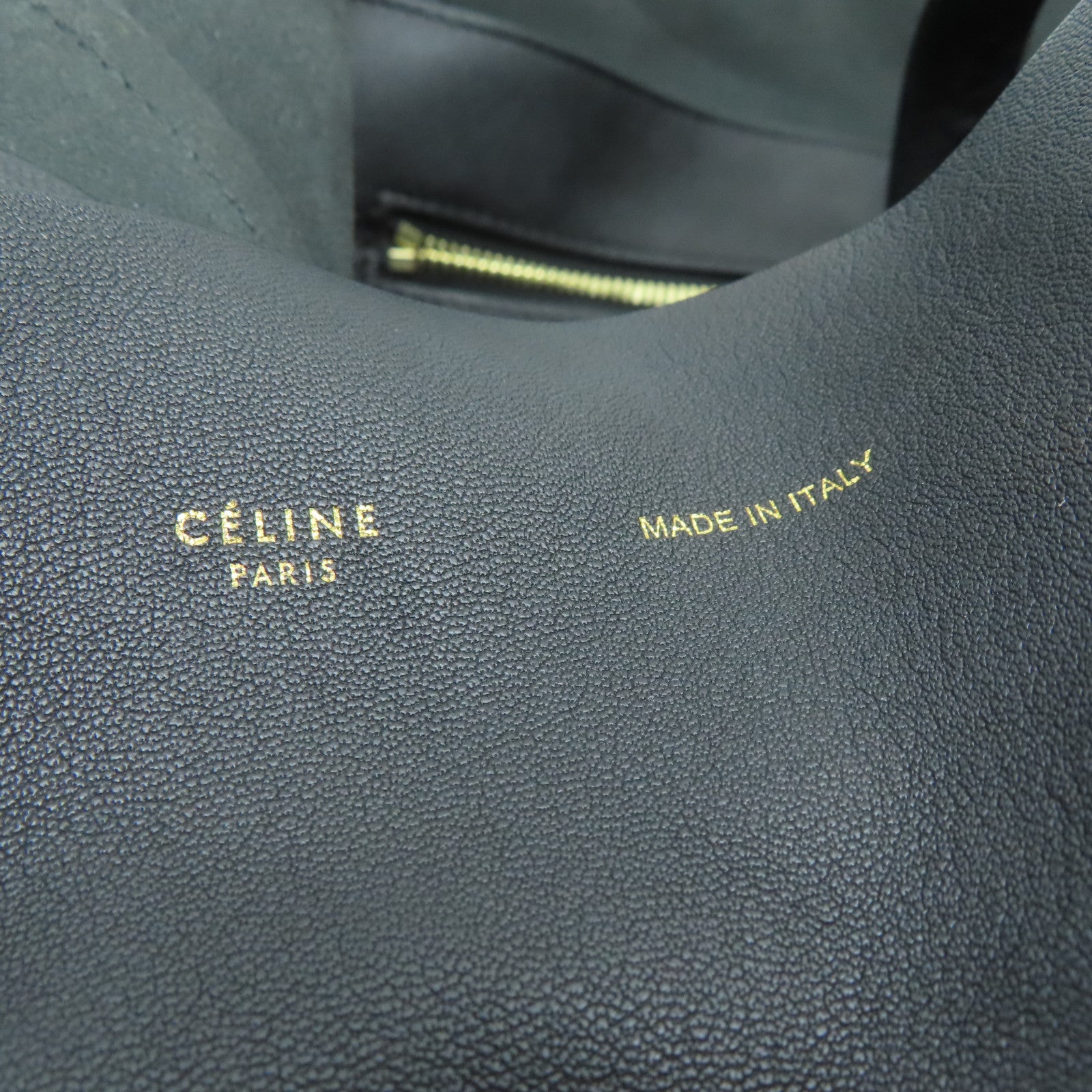CELINE 皮革Tote Bag金扣手挽袋黑色