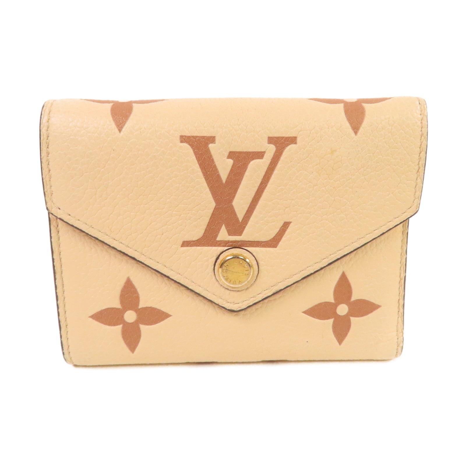 LOUIS VUITTON Monogram Empreinte Victorine Short Wallet金扣短錢包奶油色