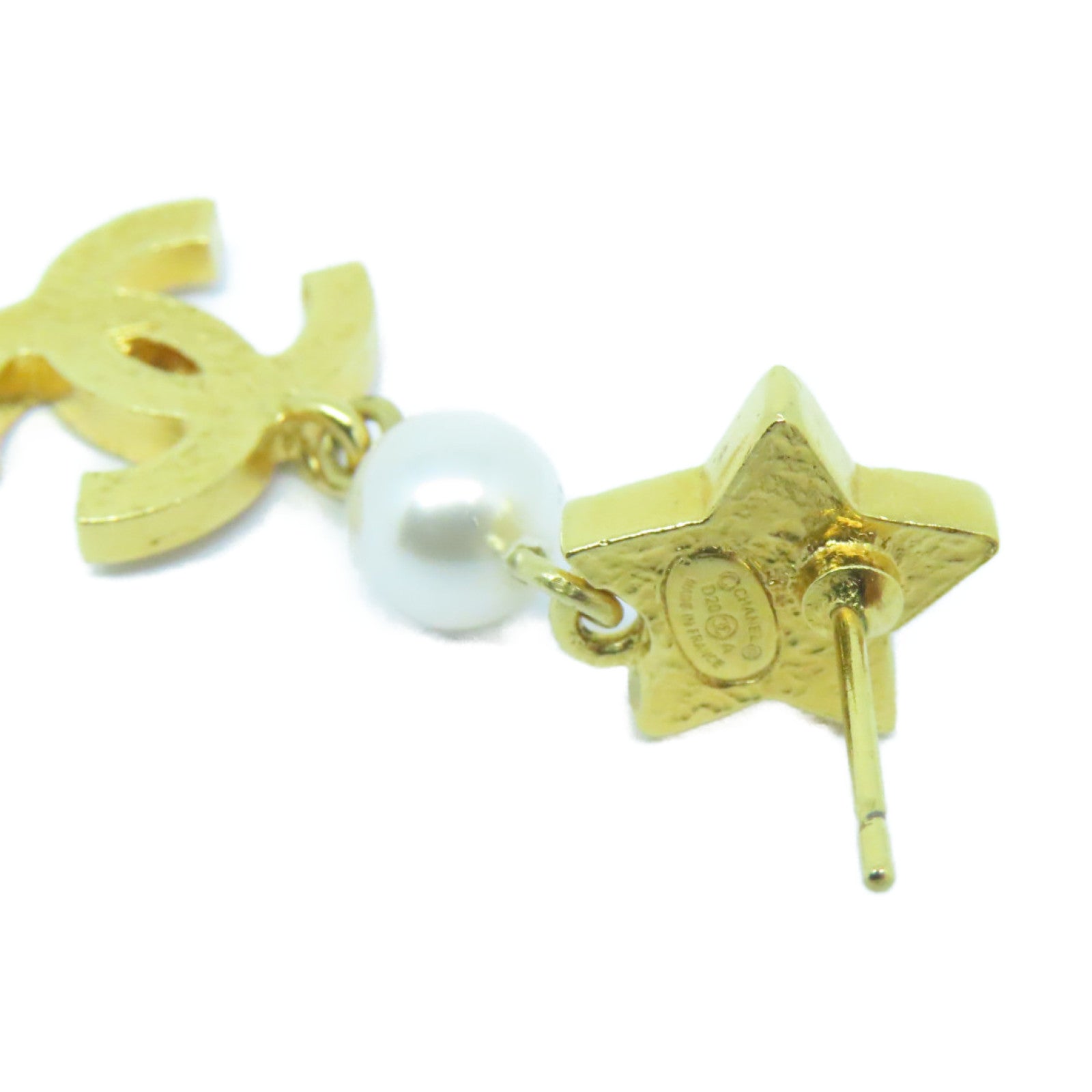 CHANEL 仿珍珠/金属Earrings耳环金色/白色