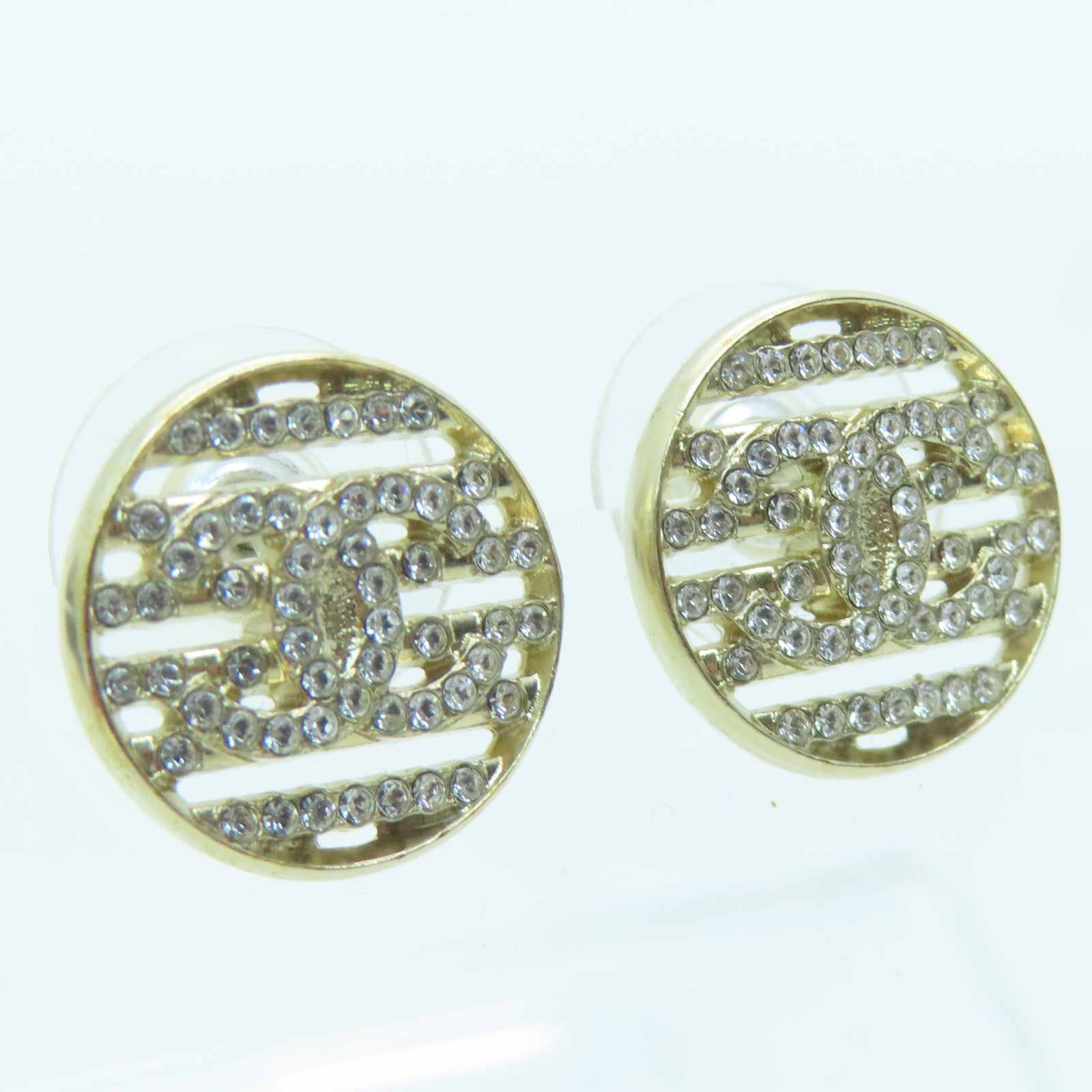 CHANEL metal Earrings gold buckle earrings gold