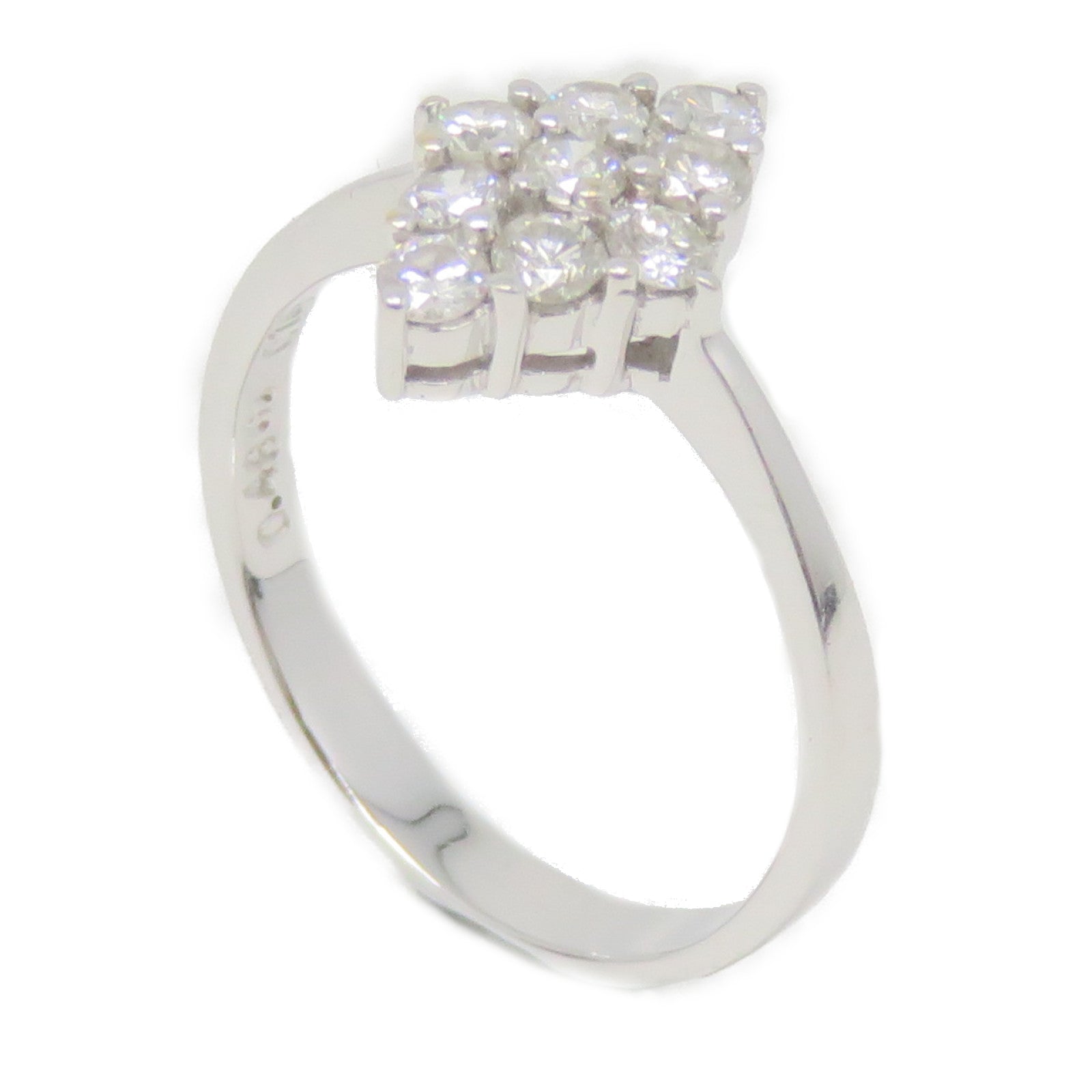 JEWELRY [Sharp Discount] 18K White Gold Diamond Ring 0.48ct Diamond Ring US#6.0