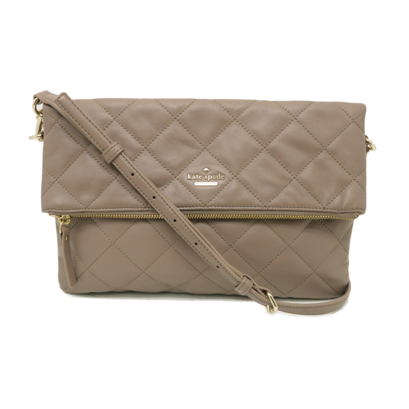Kate Spade 牛皮皮革Shoulder Bag金扣肩背袋灰色