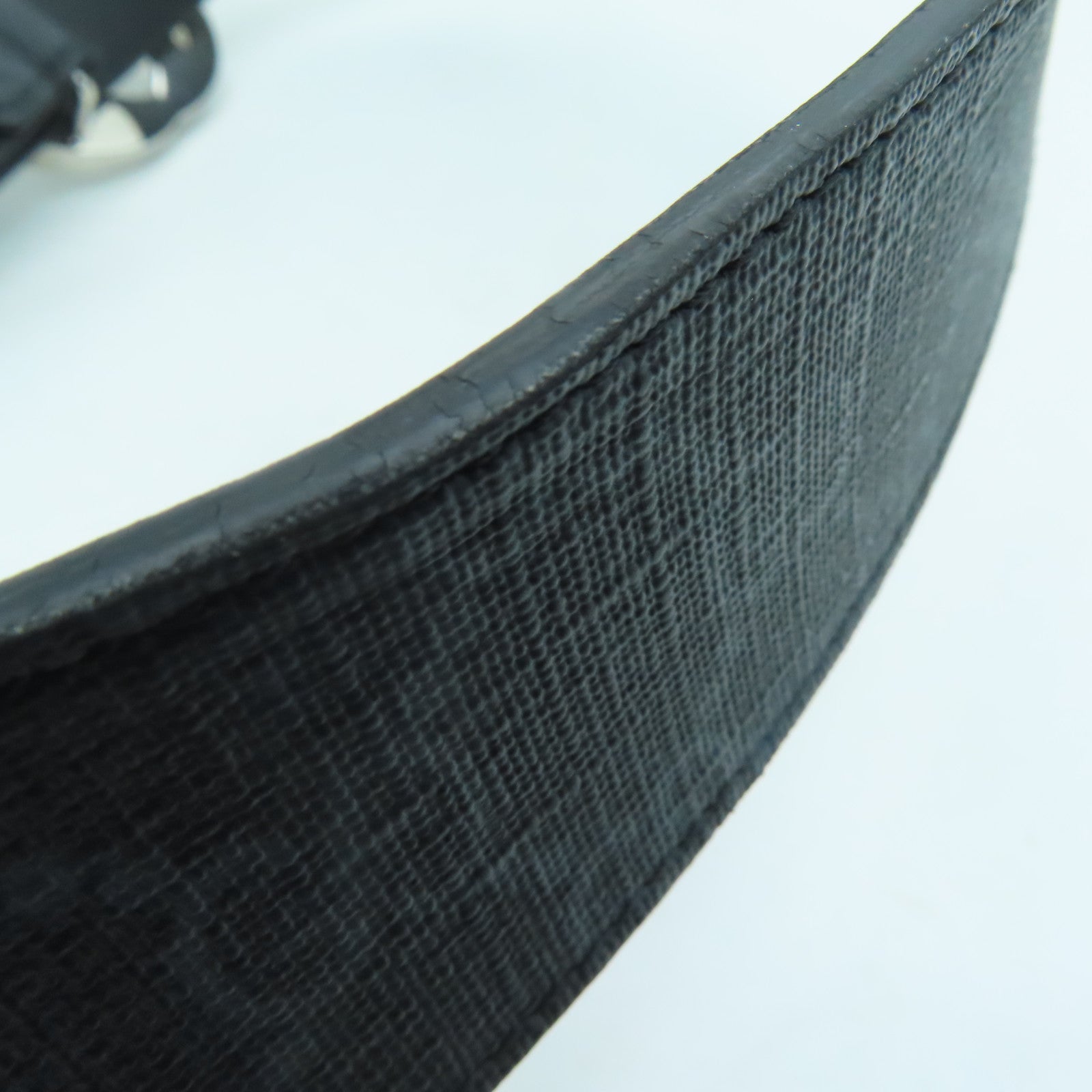 GUCCI PVC GG Supreme Belt 80cm銀扣皮帶黑色/灰色