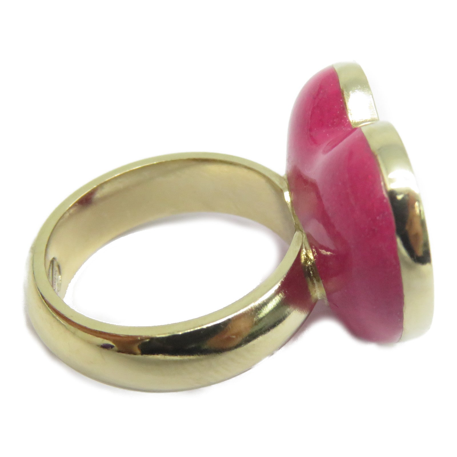 CHANEL 金屬Ring戒指粉紅色/金色US#6
