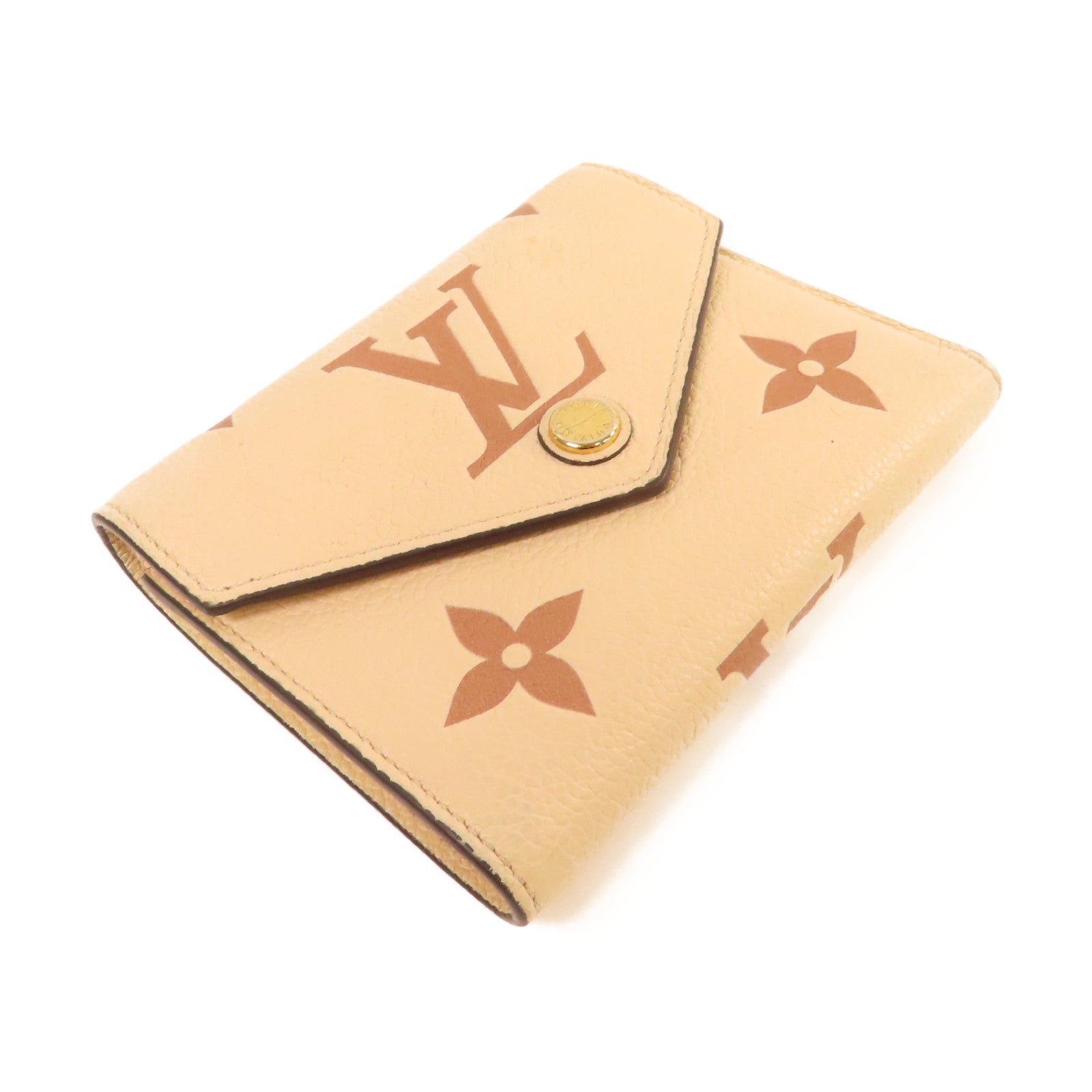 LOUIS VUITTON Monogram Empreinte Victorine Short Wallet金扣短錢包奶油色
