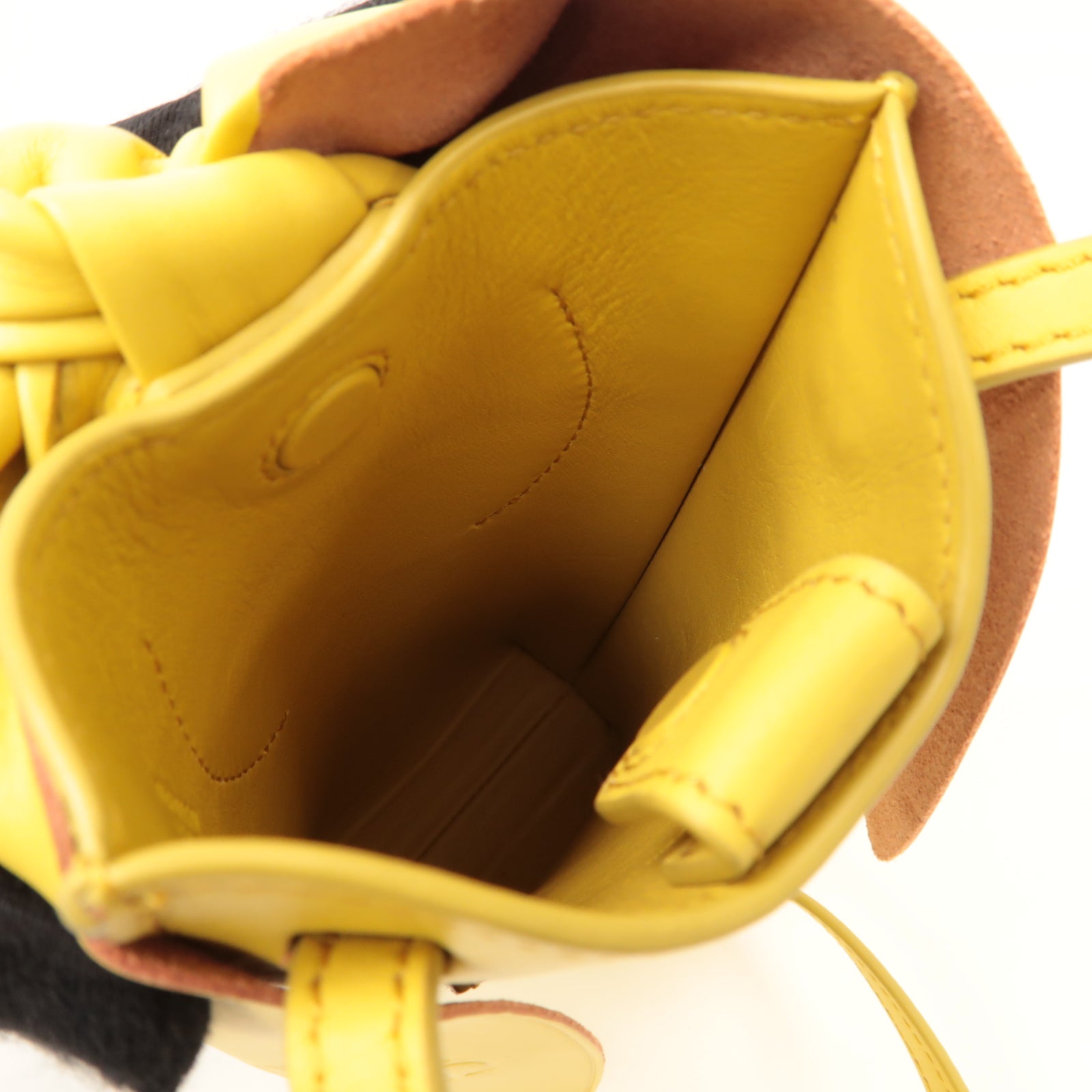 LOEWE 羊皮皮革Crossbody Bag Bunny Mini肩背袋芥末色/粉紅色