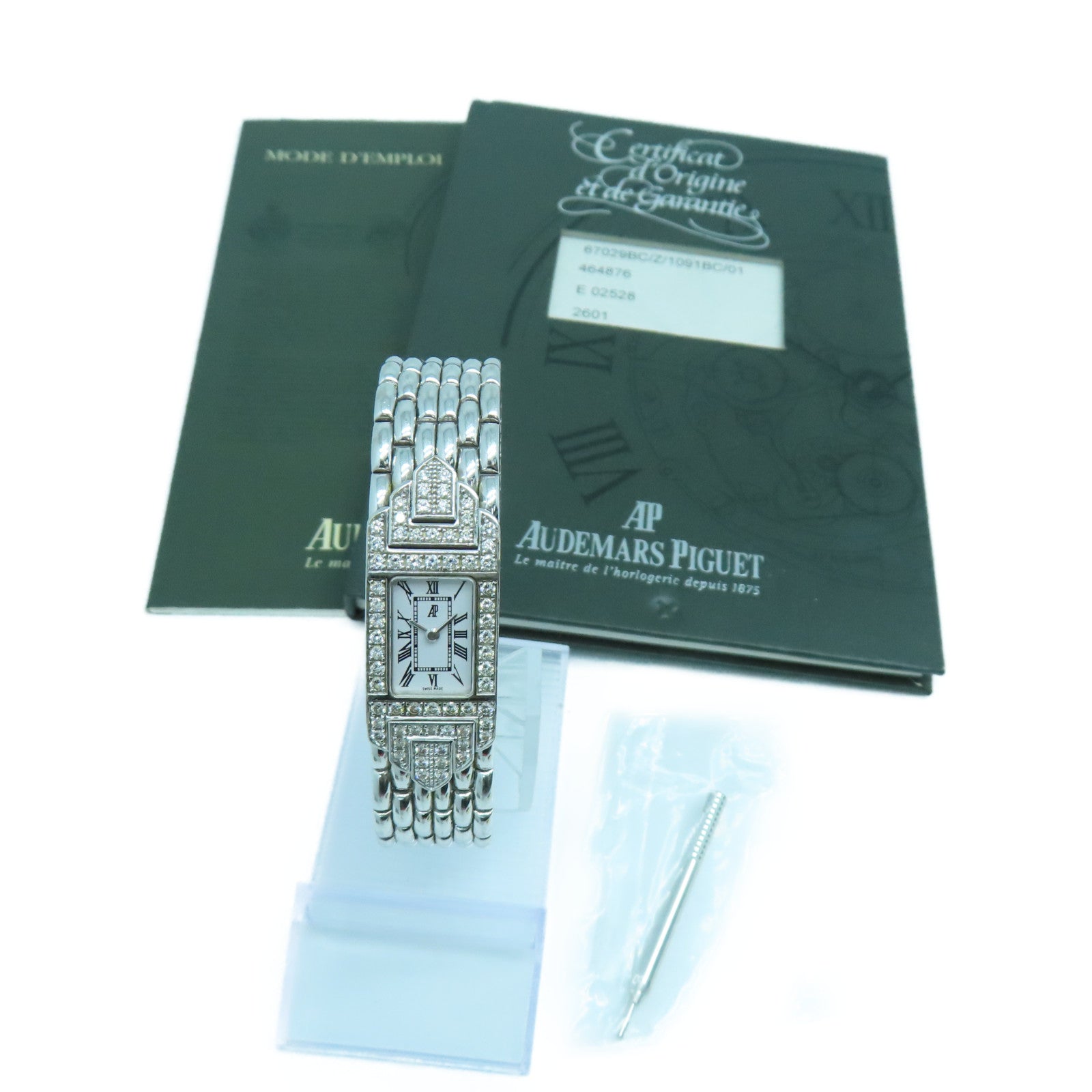 AUDEMARS PIGUET Charleston 18K白金鑽石手錶石英機芯白色