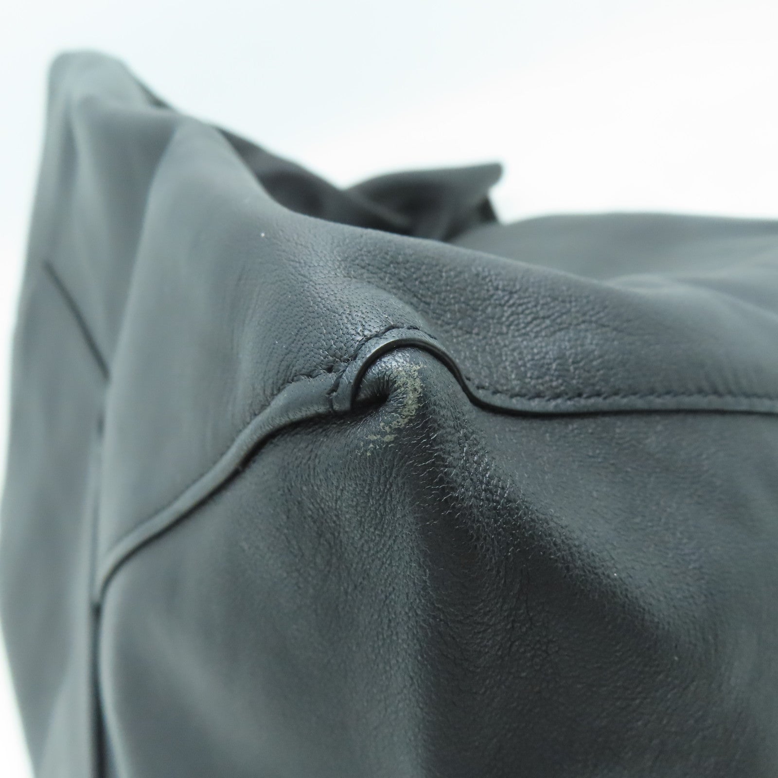 CELINE 皮革Tote Bag金扣手挽袋黑色