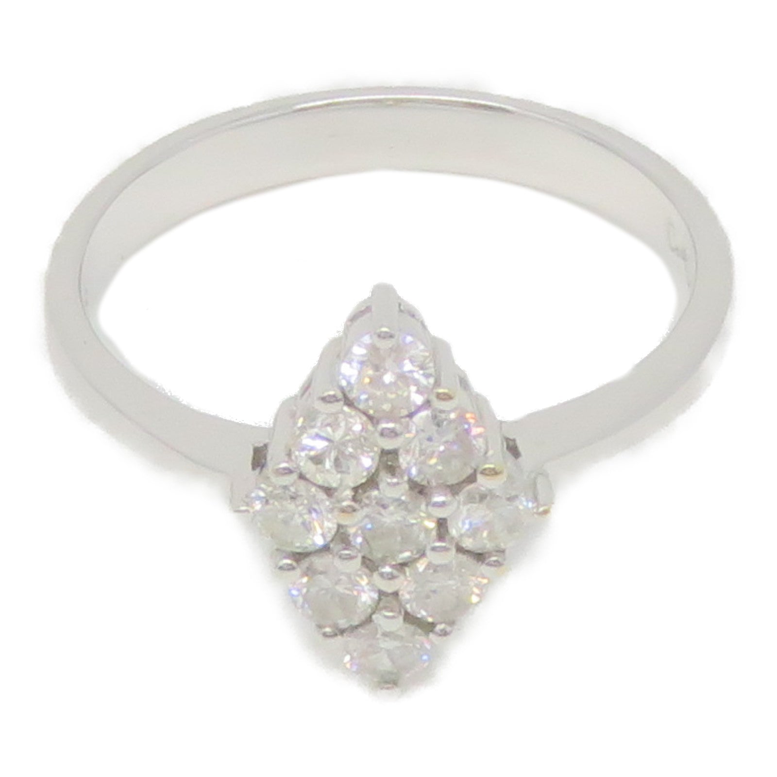 JEWELRY [Sharp Discount] 18K White Gold Diamond Ring 0.48ct Diamond Ring US#6.0