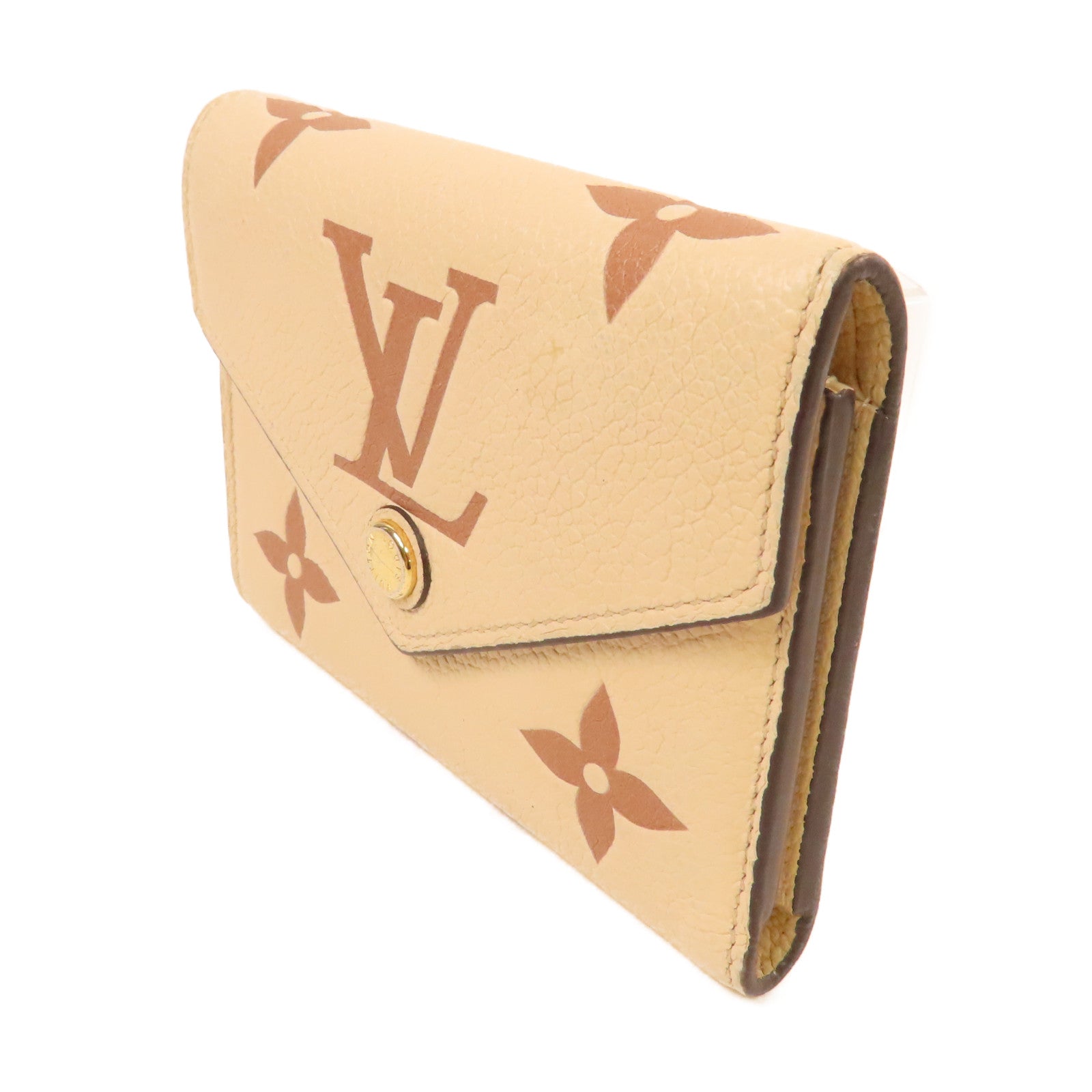 LOUIS VUITTON Monogram Empreinte Victorine Short Wallet金扣短錢包奶油色