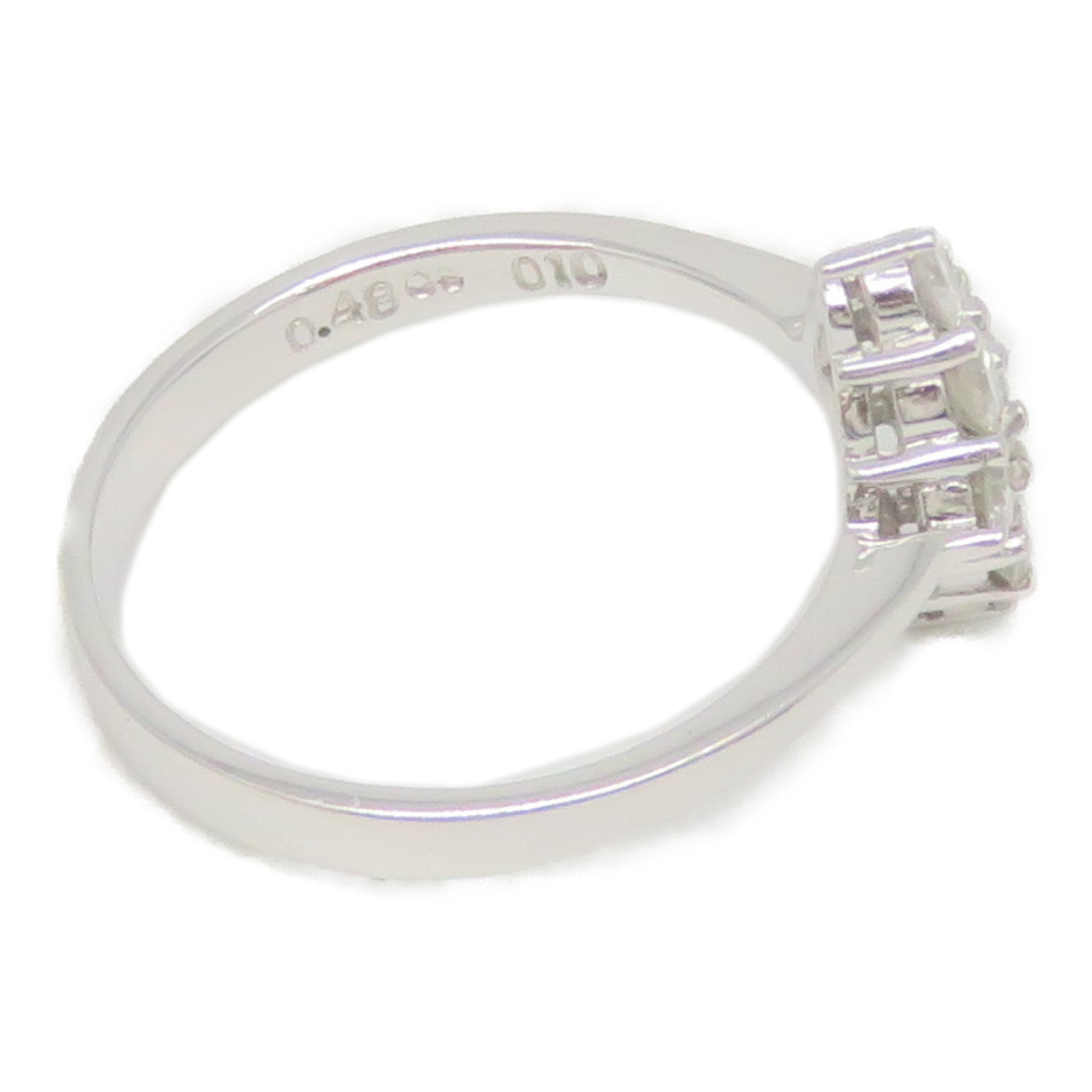 JEWELRY [Sharp Discount] 18K White Gold Diamond Ring 0.48ct Diamond Ring US#6.0