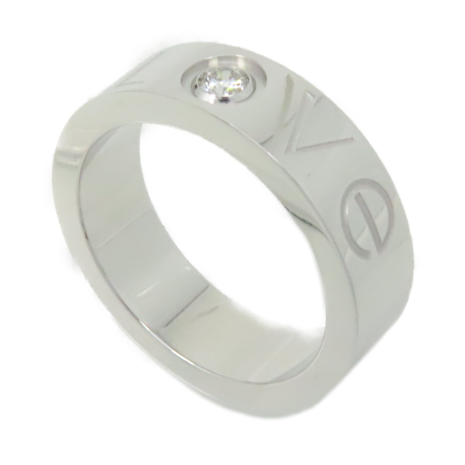 CARTIER 18K白金Love Ring鑽石戒指Cartier#49/US#4.75