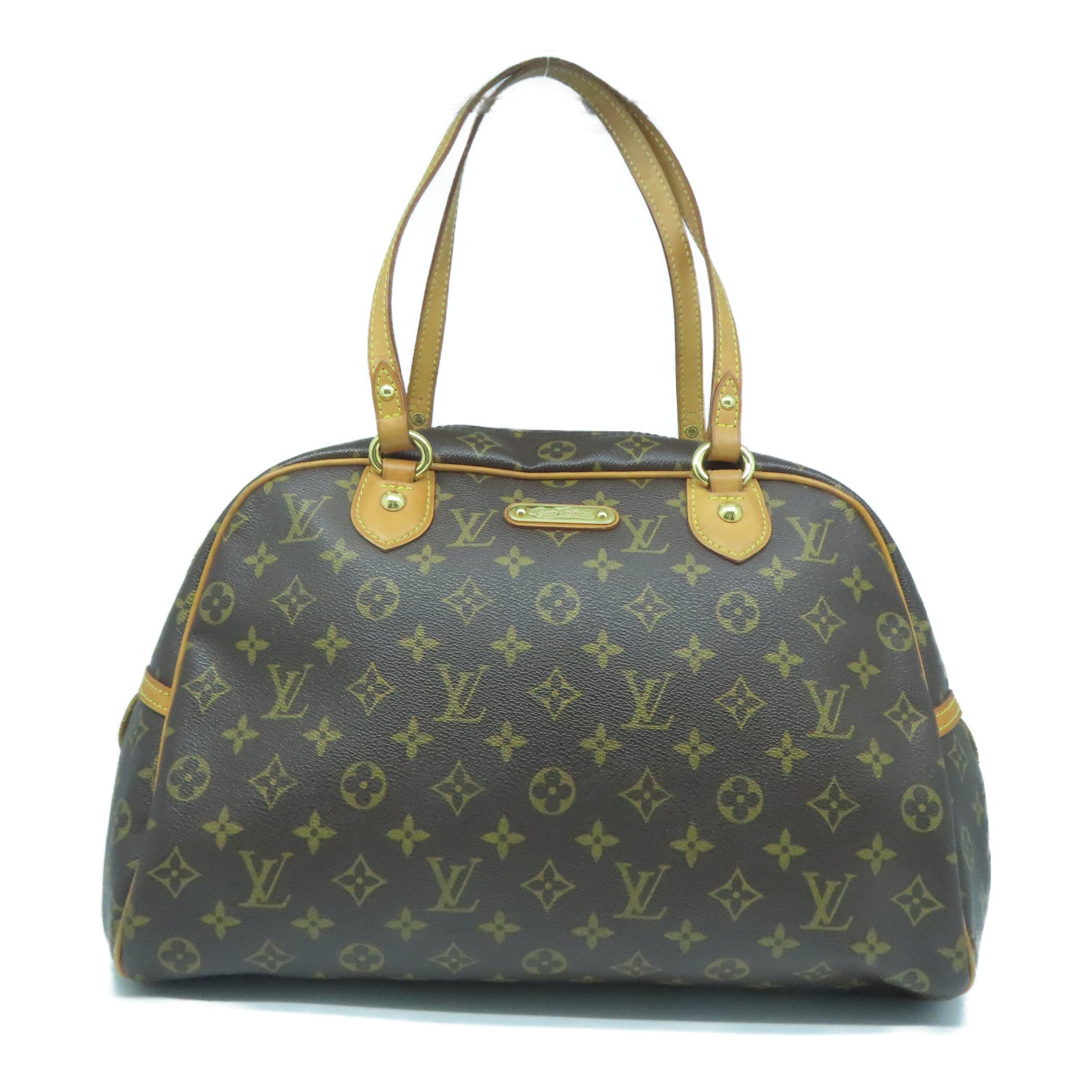 LOUIS VUITTON Monogram Montourgueil GM金扣手挽袋啡色