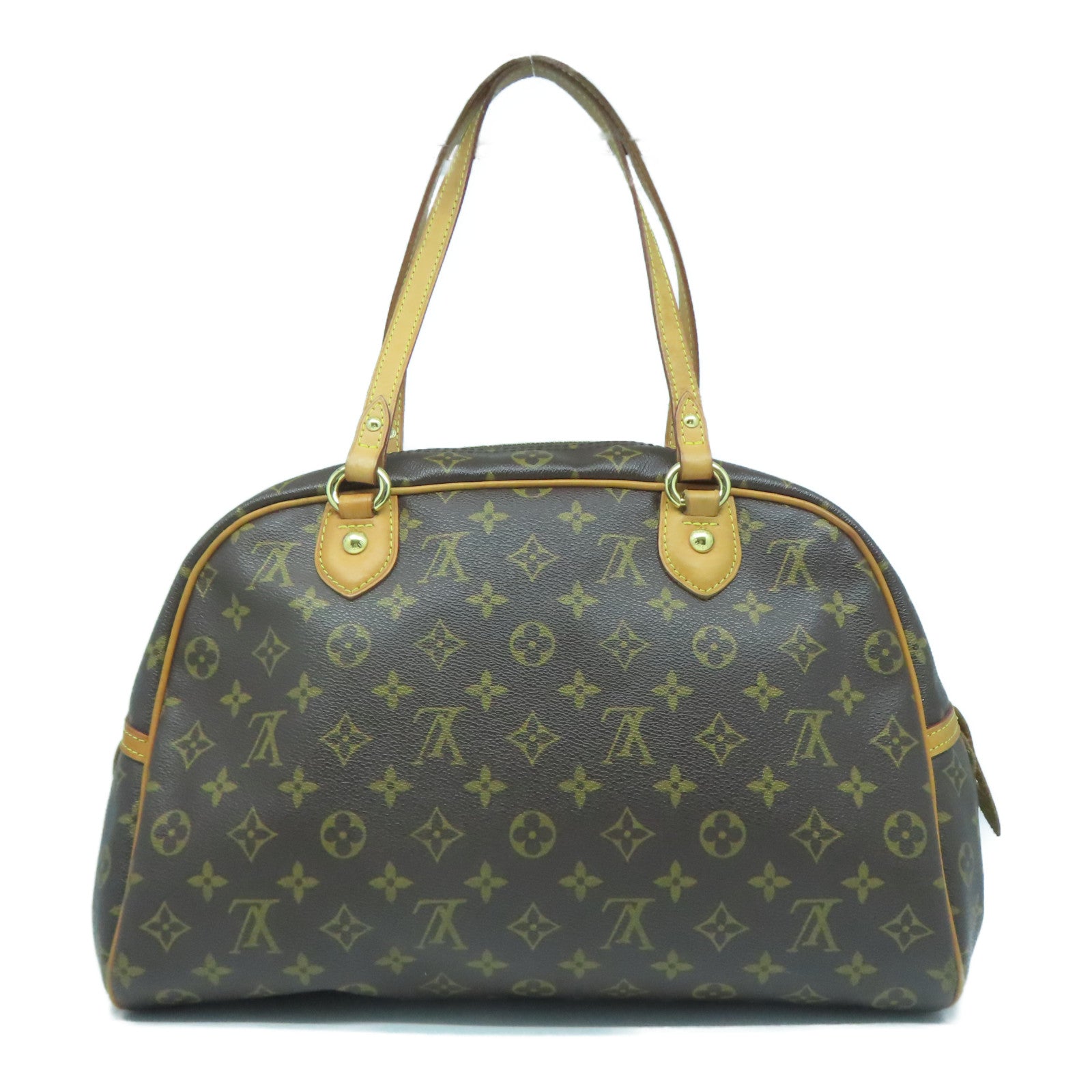 LOUIS VUITTON Monogram Montourgueil GM金扣手挽袋啡色