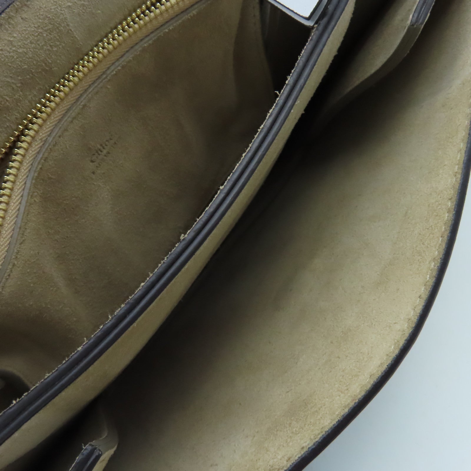 Chloe 【激減優惠】牛皮皮革/麂皮皮革Faye Shoulder Bag肩背袋灰色