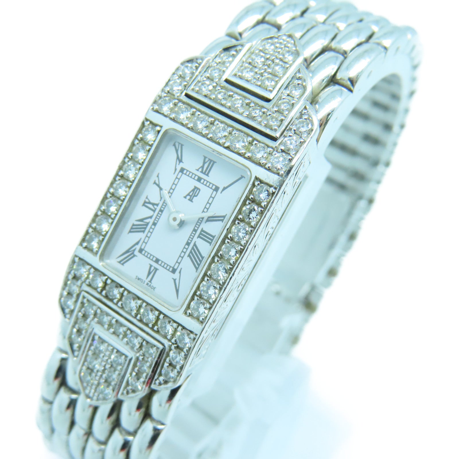 AUDEMARS PIGUET Charleston 18K白金鑽石手錶石英機芯白色