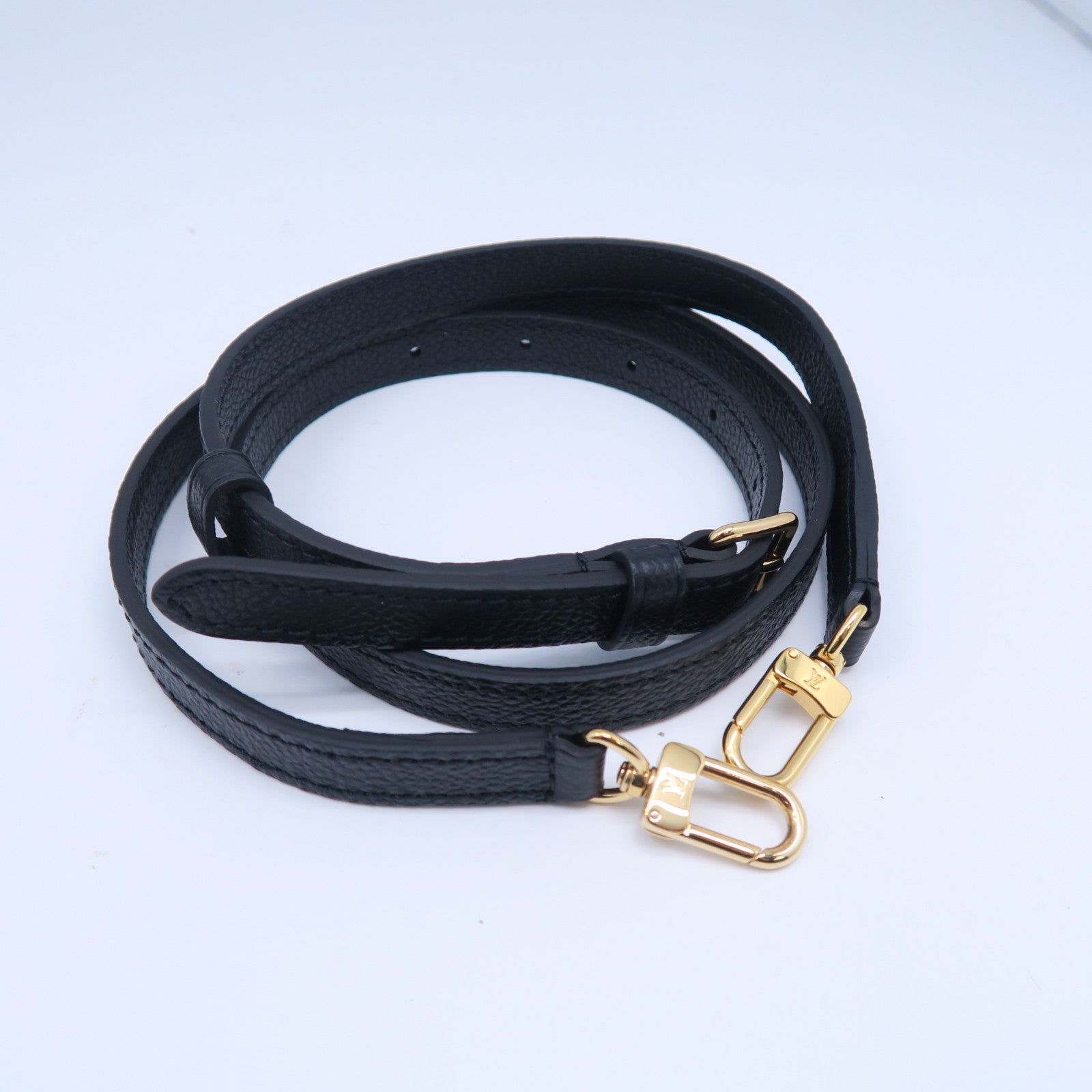 LOUIS VUITTON Monogram Empreinte Petit Sac Plat金扣手挽肩背兩用袋黑色