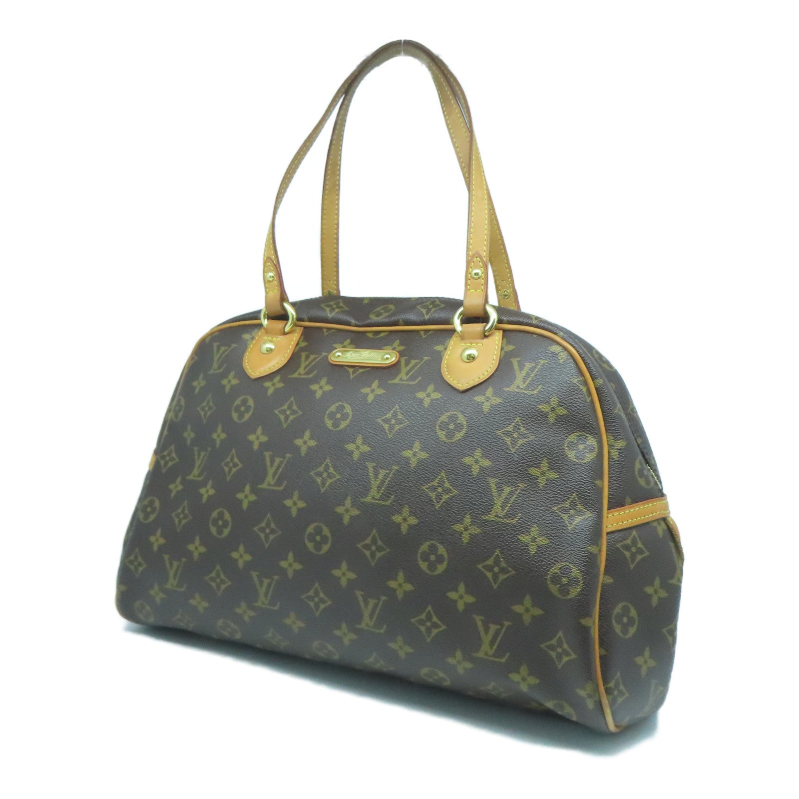 LOUIS VUITTON Monogram Montourgueil GM金扣手挽袋啡色
