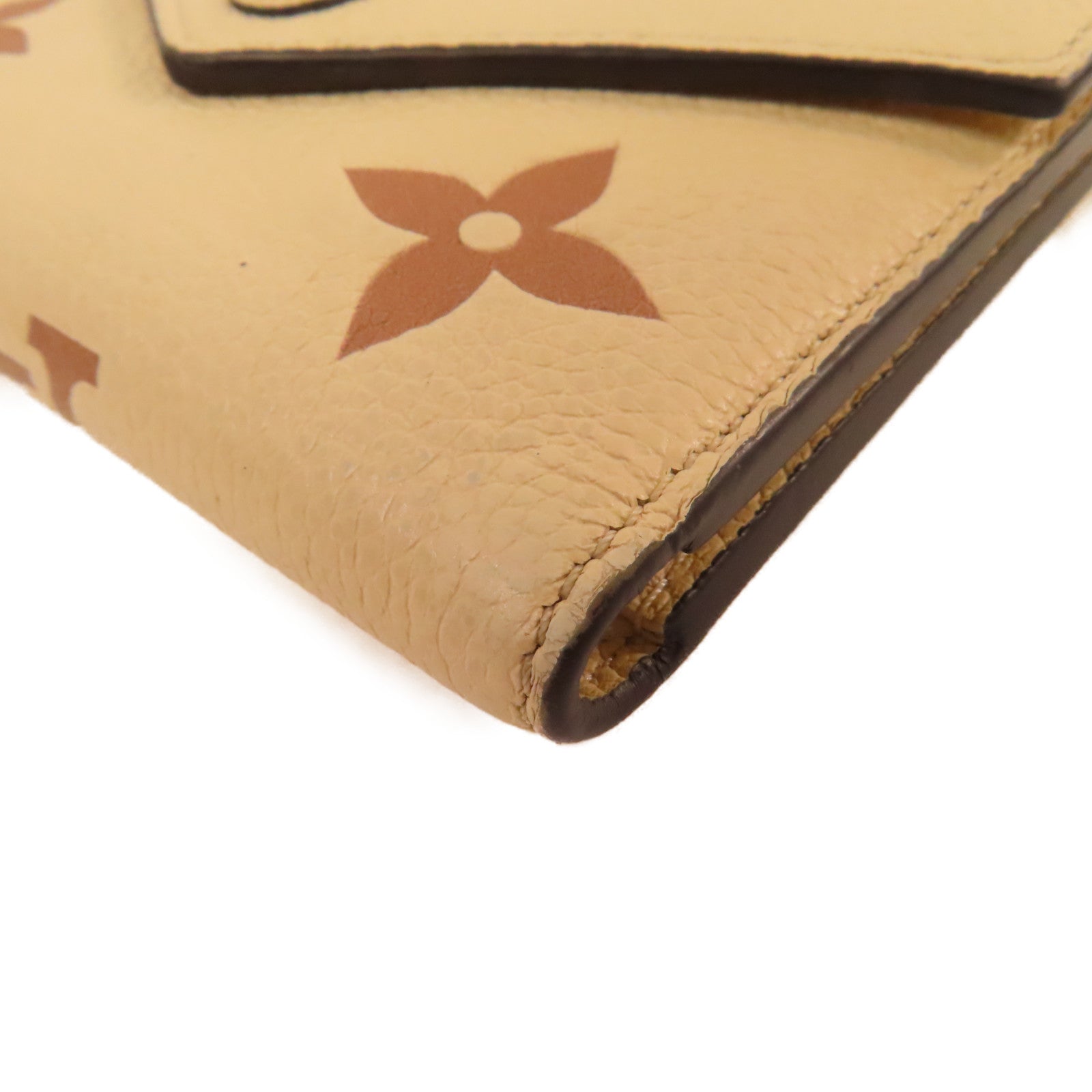 LOUIS VUITTON Monogram Empreinte Victorine Short Wallet金扣短錢包奶油色