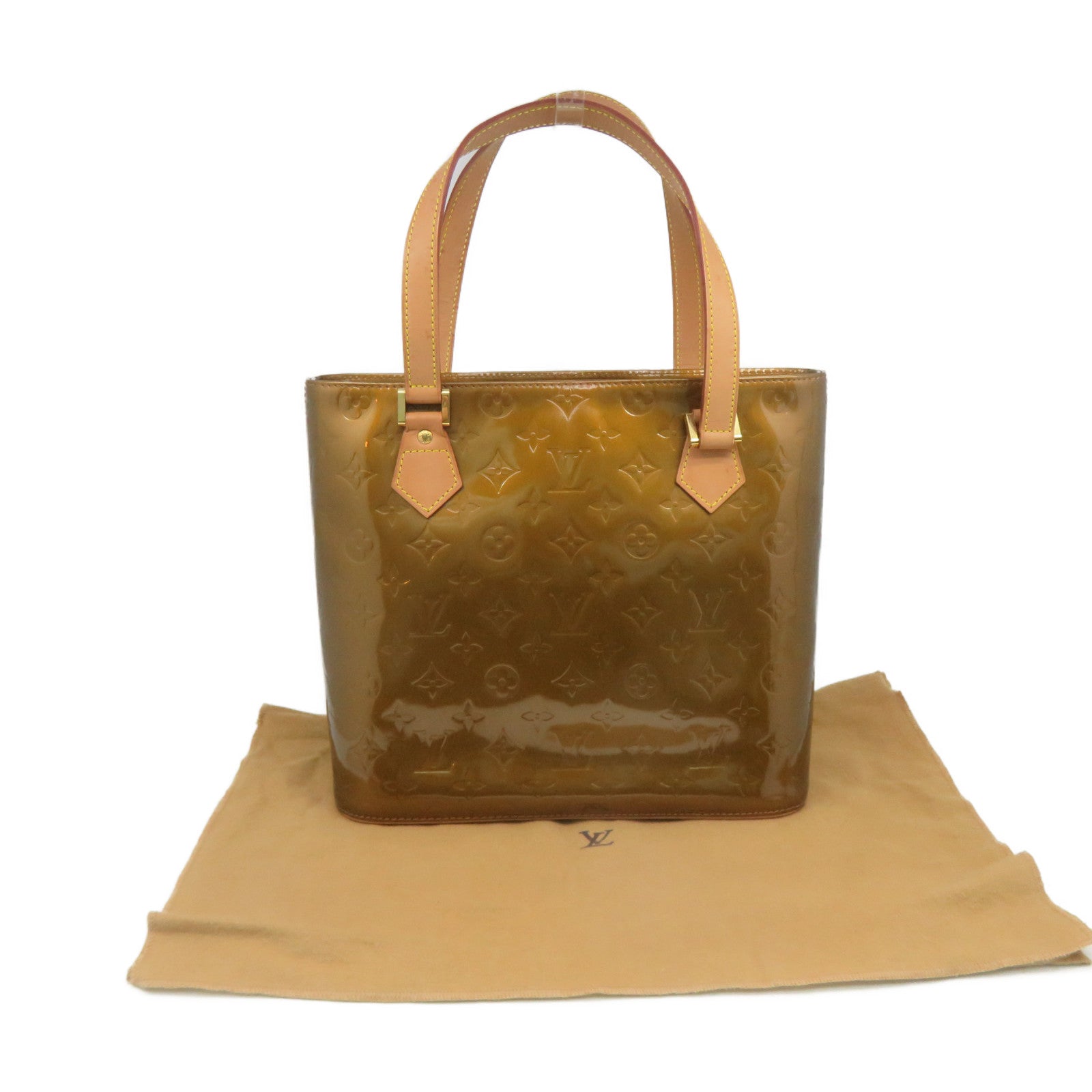 LOUIS VUITTON 【激減優惠】Vernis Houston PM Tote Bag肩背袋金啡色