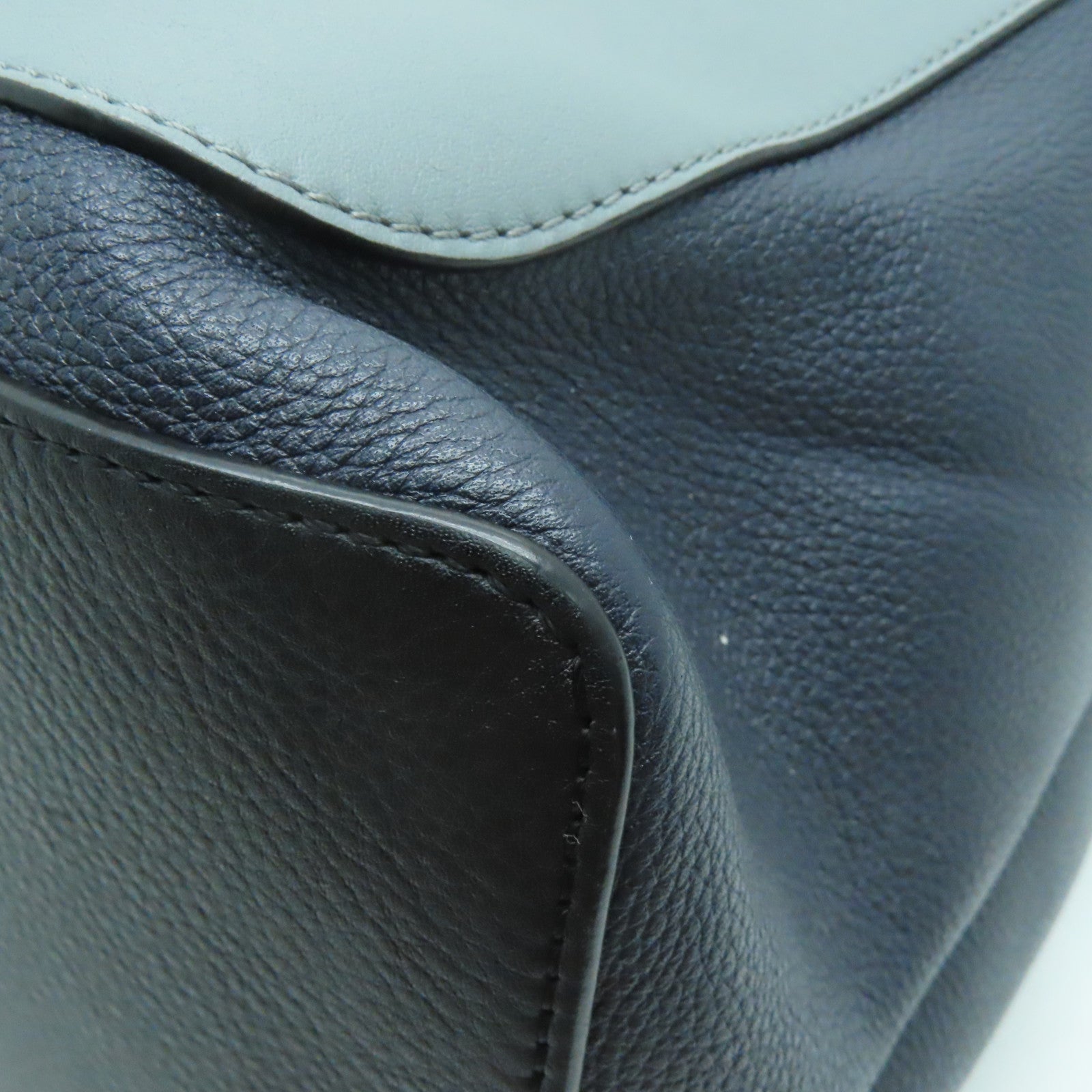 LOEWE 牛皮皮革Backpack银扣背包灰色/深蓝色