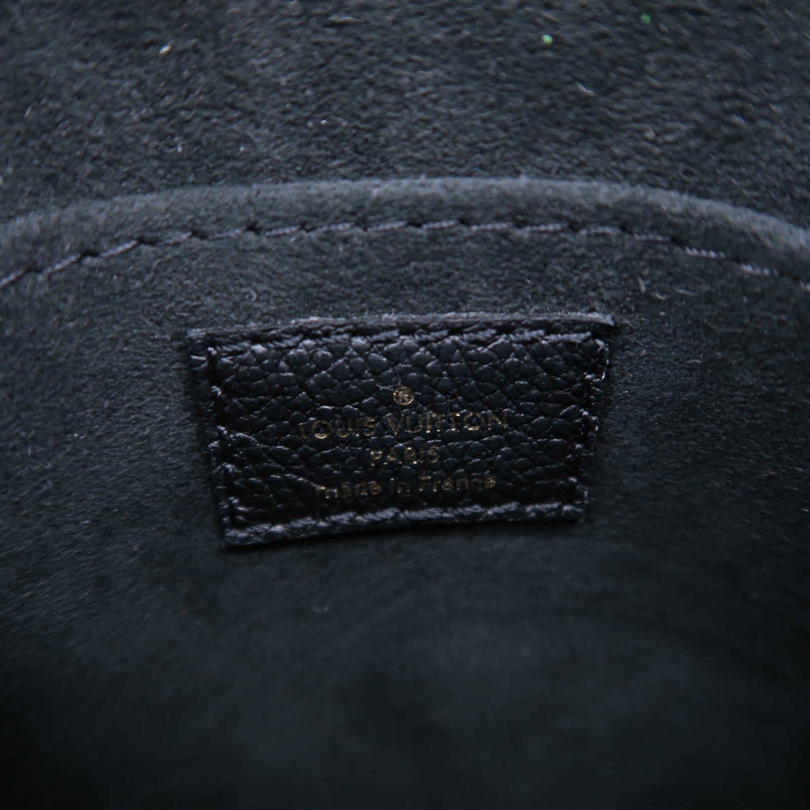 LOUIS VUITTON Monogram Empreinte Petit Sac Plat金扣手挽肩背兩用袋黑色