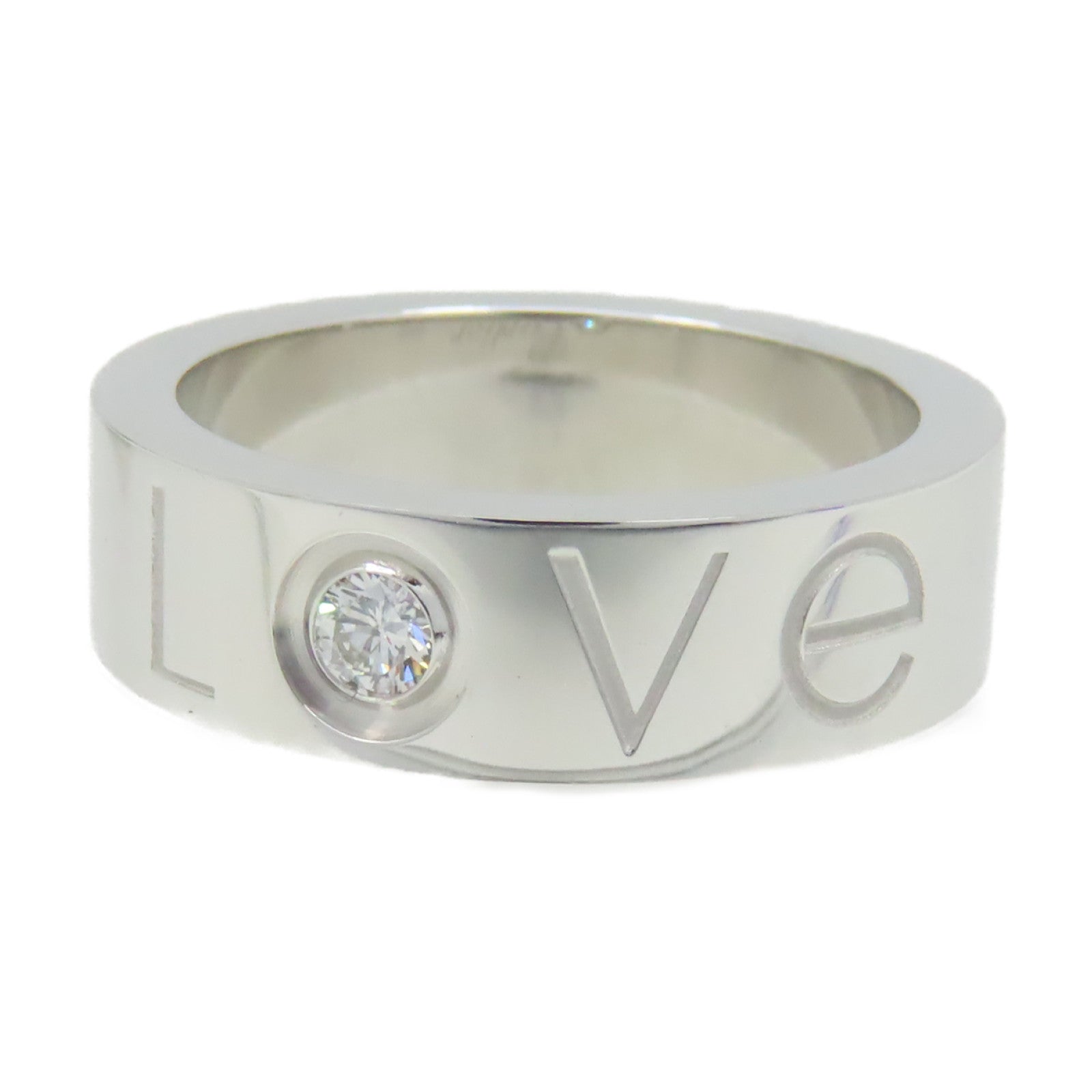 CARTIER 18K白金Love Ring鑽石戒指Cartier#49/US#4.75