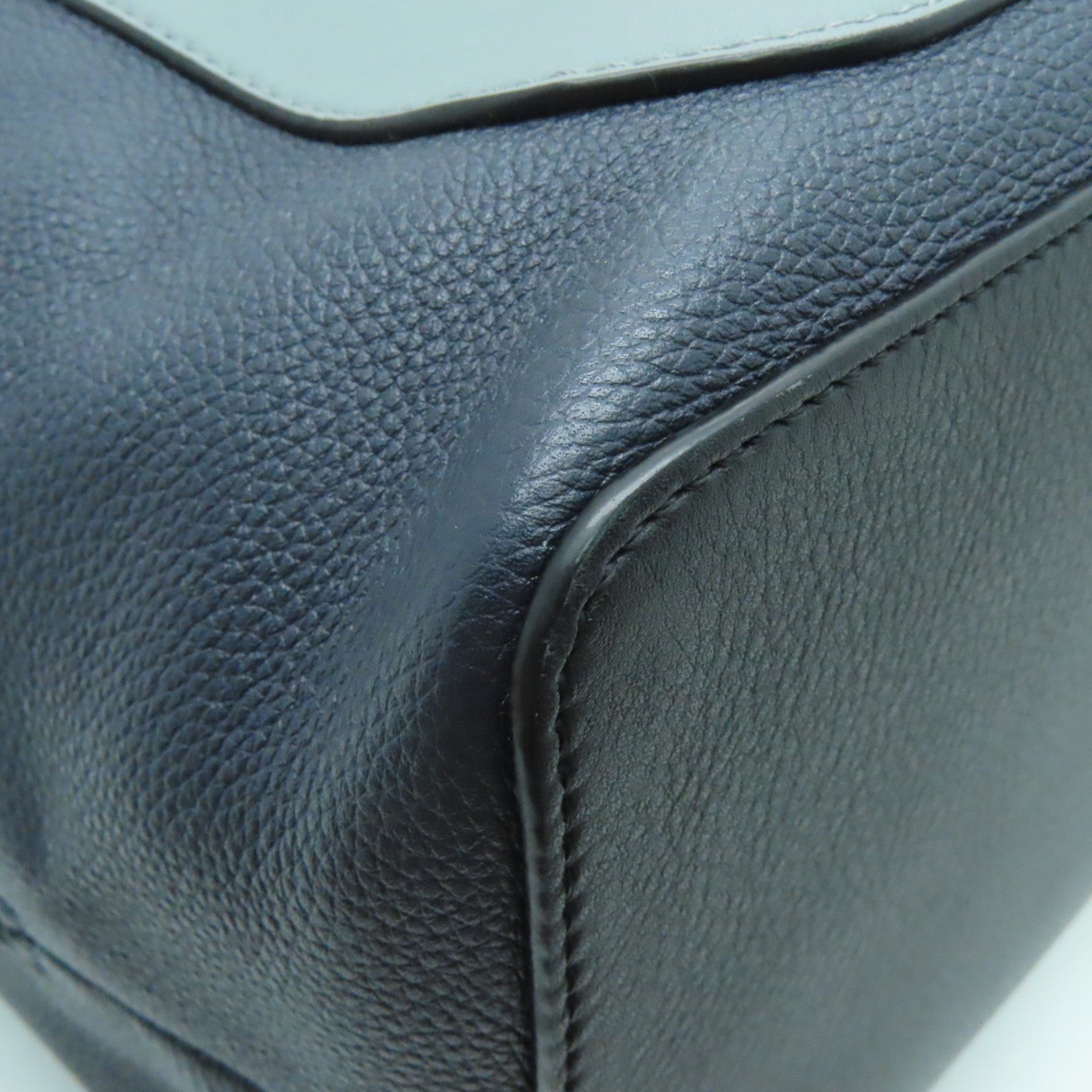 LOEWE 牛皮皮革Backpack银扣背包灰色/深蓝色