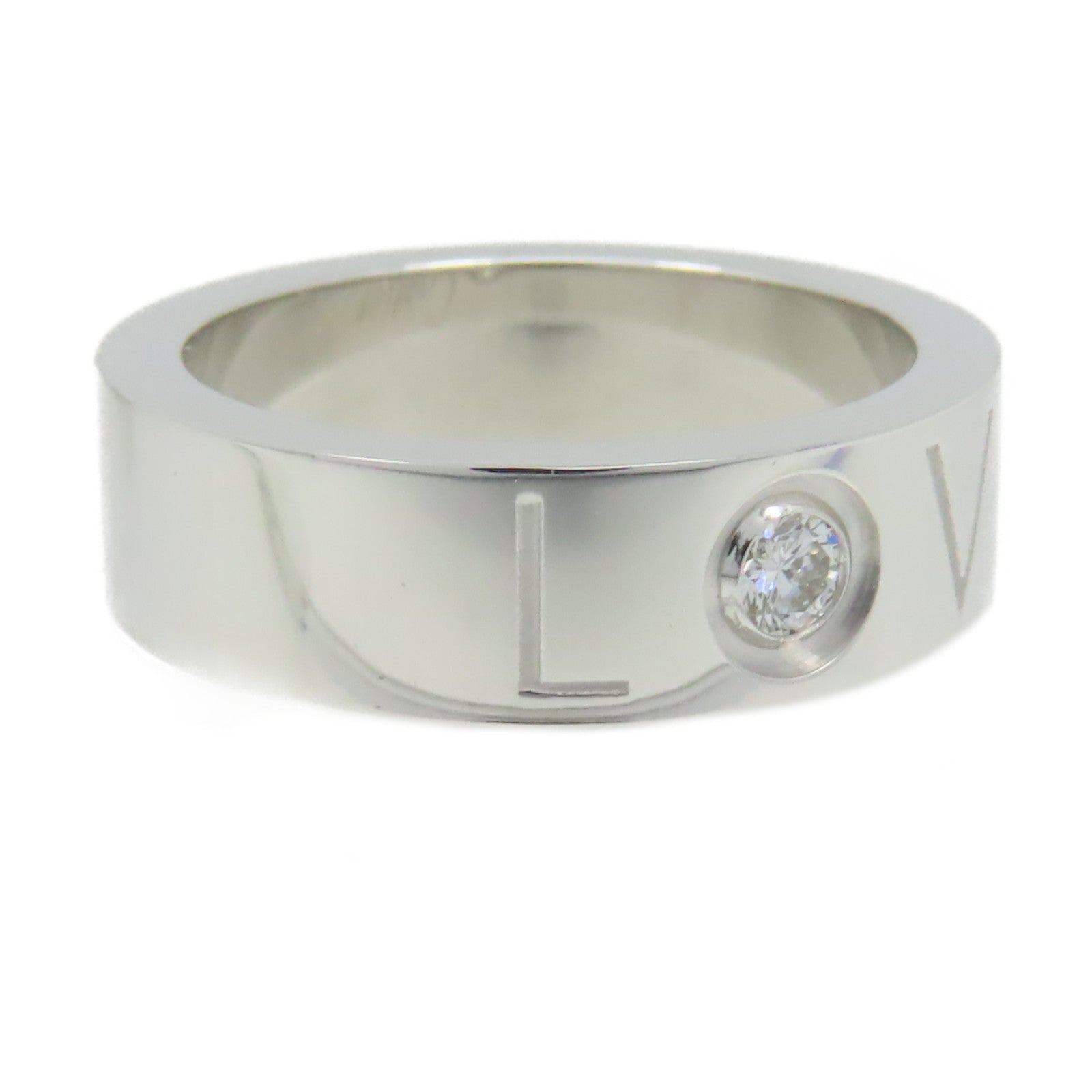 CARTIER 18K白金Love Ring鑽石戒指Cartier#49/US#4.75
