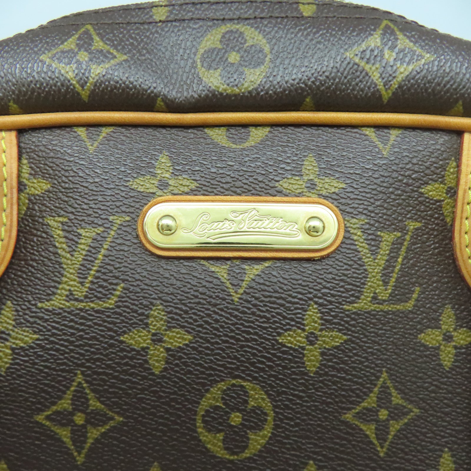 LOUIS VUITTON Monogram Montourgueil GM金扣手挽袋啡色