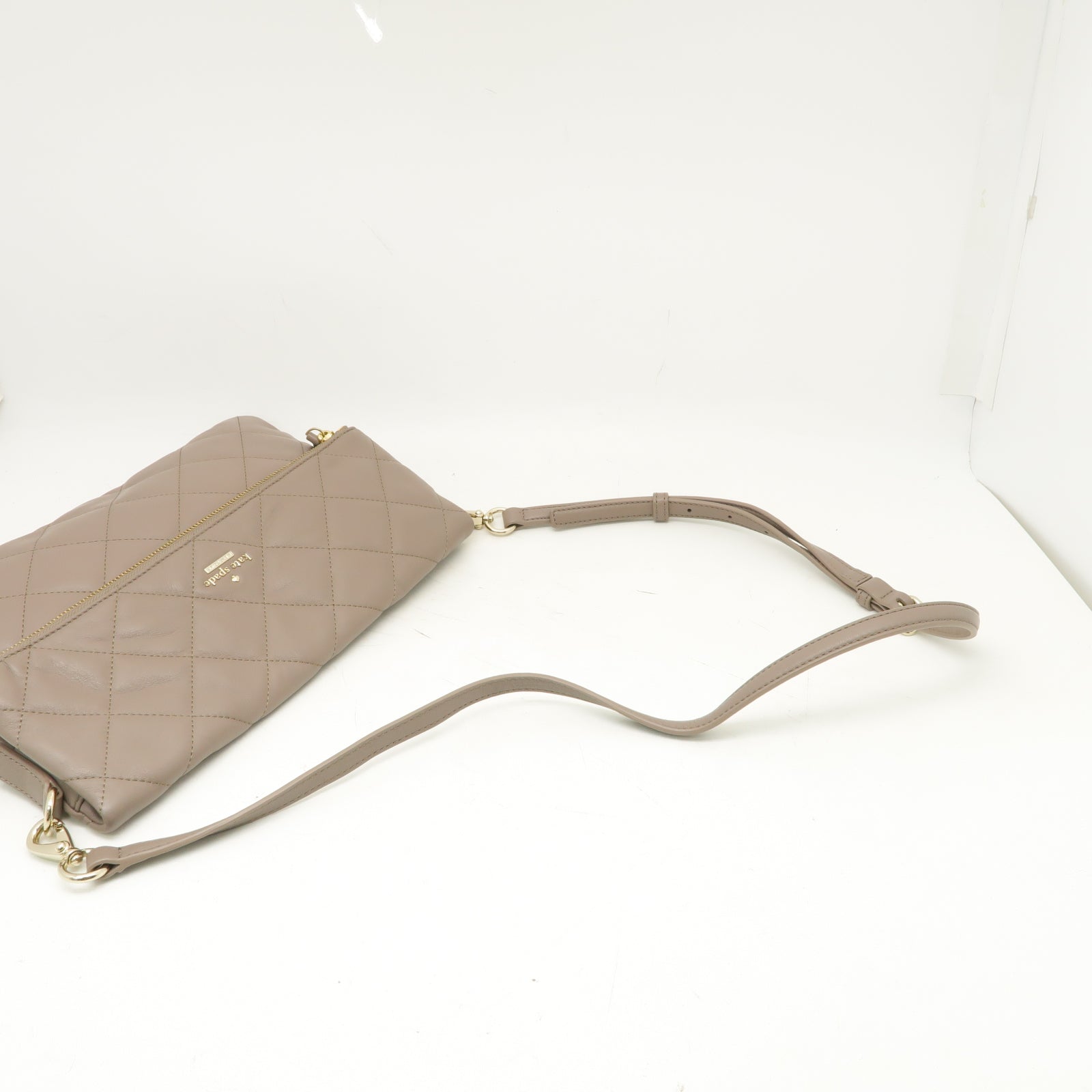 Kate Spade 牛皮皮革Shoulder Bag金扣肩背袋灰色