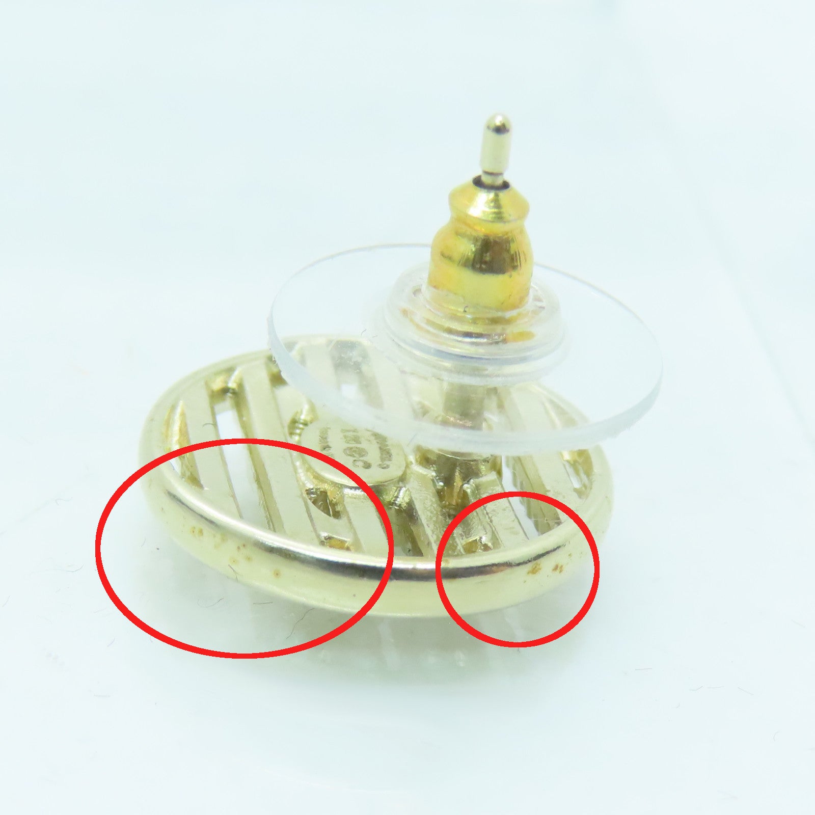 CHANEL metal Earrings gold buckle earrings gold