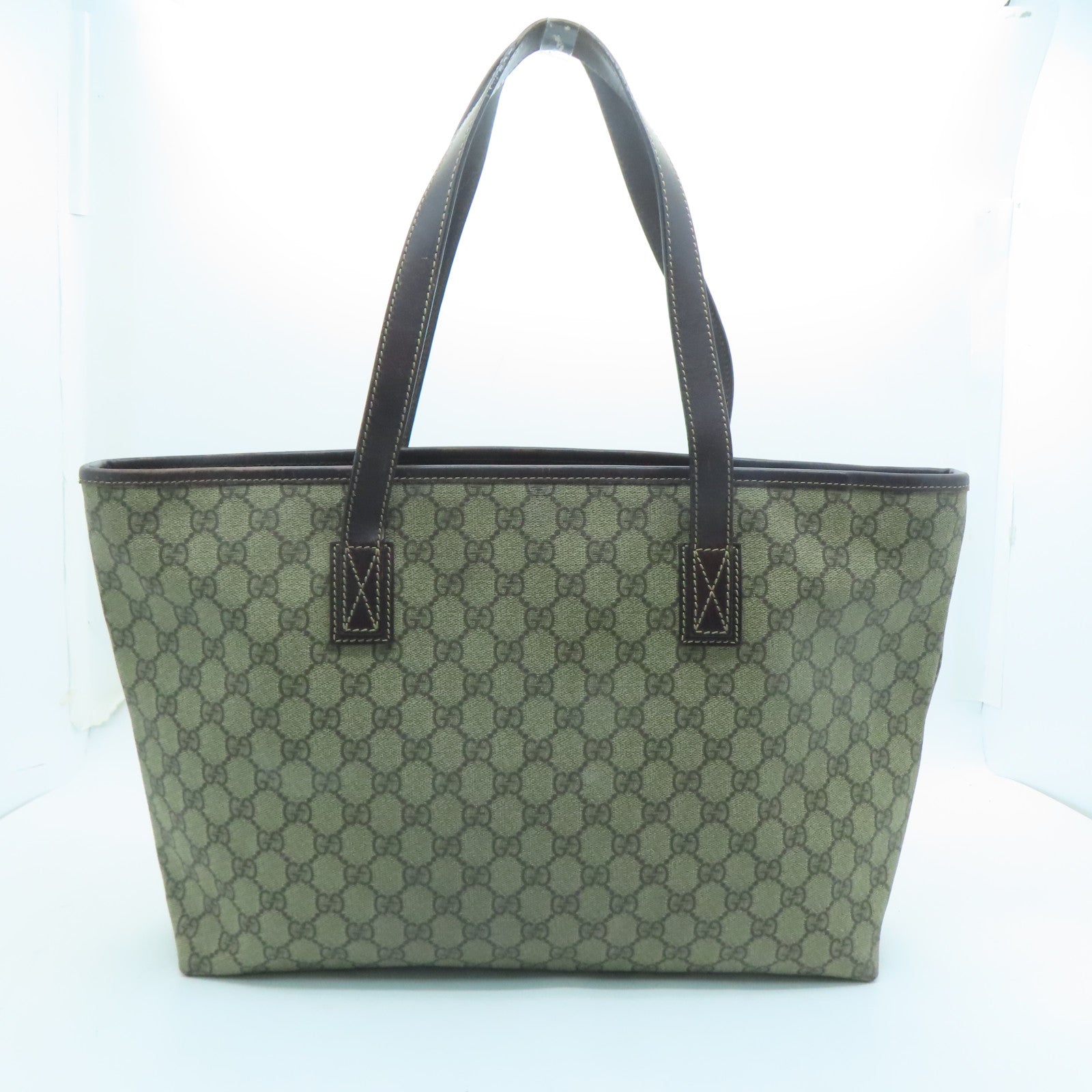 GUCCI 涂层帆布Shoulder Bag银扣肩背袋啡色
