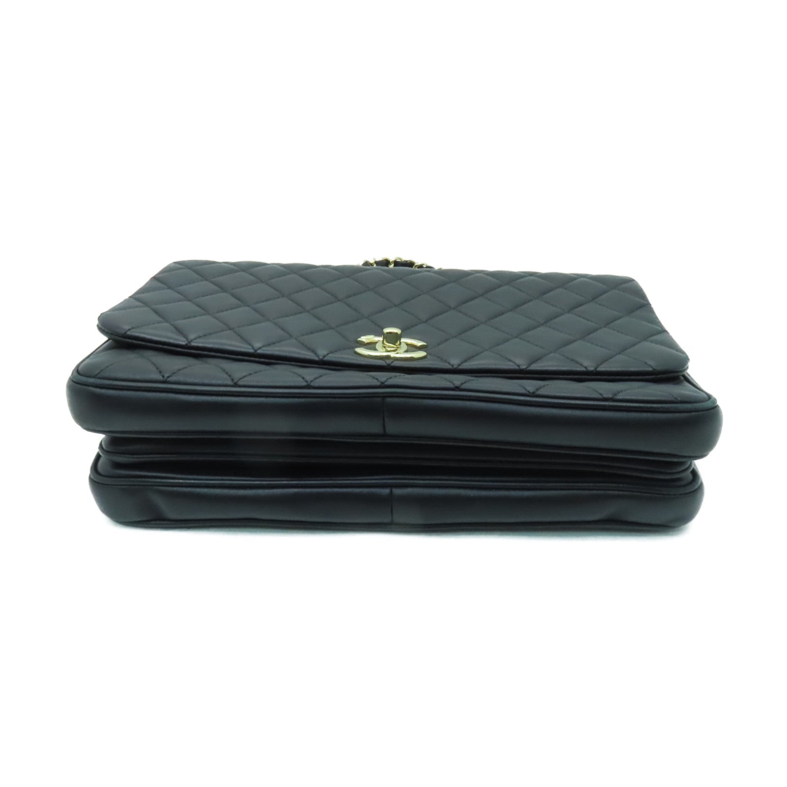 CHANEL 菱格羊皮皮革Medium Citizen Chic Flap Bag金扣手挽肩背兩用袋黑色