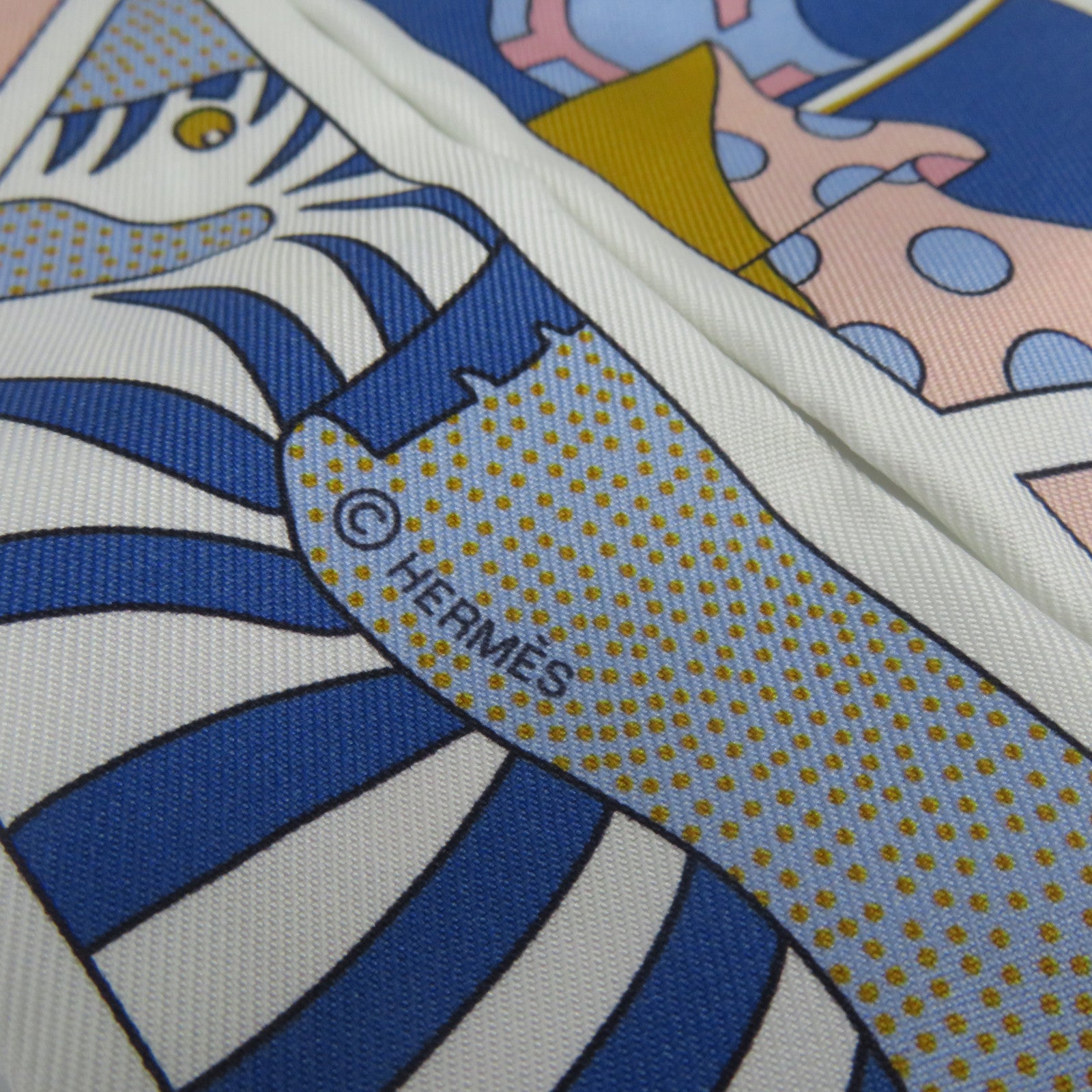 HERMES 絲質Twilly絲巾彩色