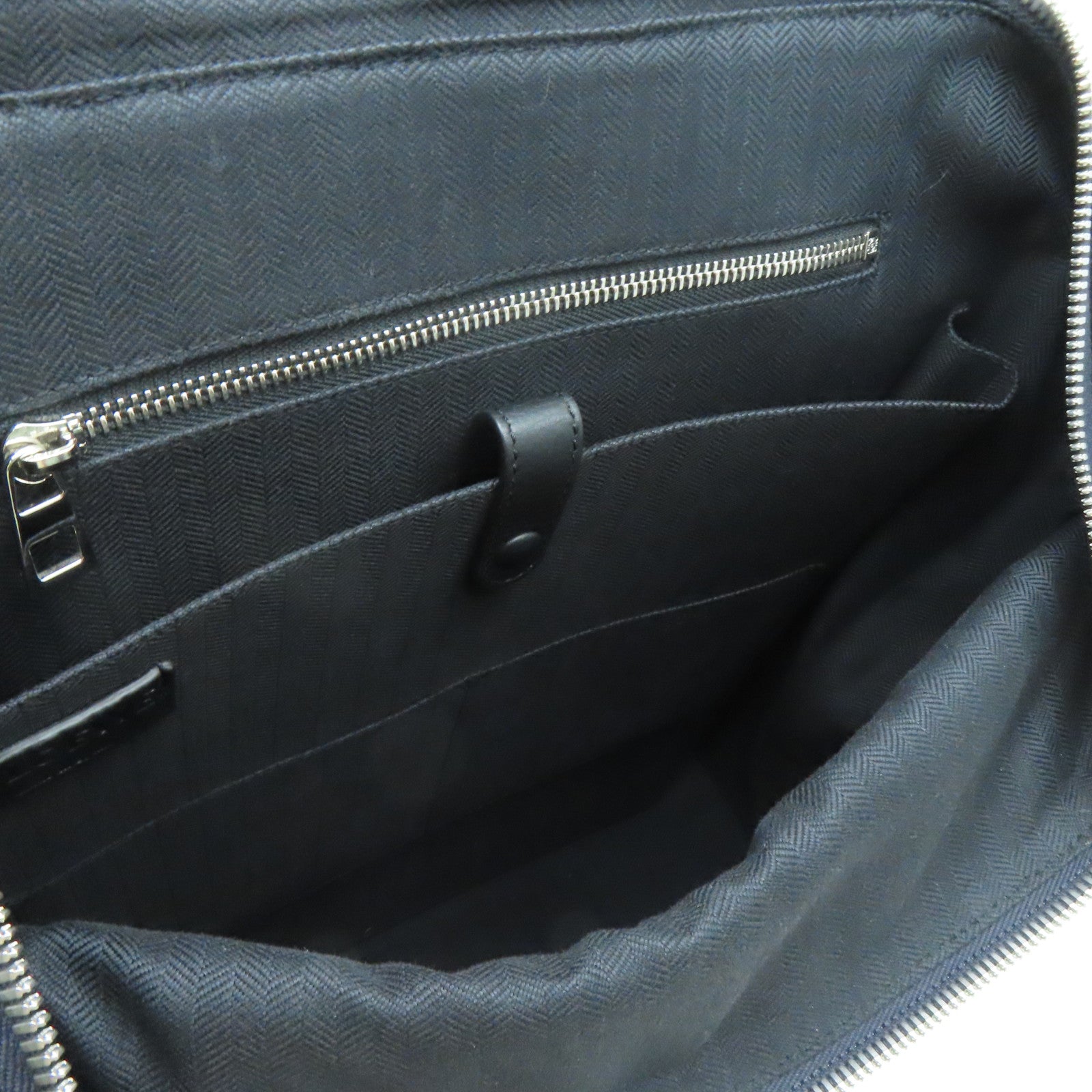 LOEWE 牛皮皮革Backpack银扣背包灰色/深蓝色