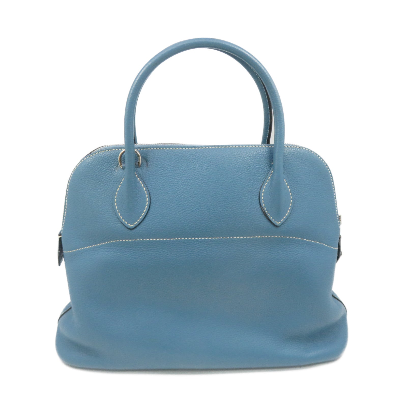 HERMES 【激減優惠】Clemence皮革銀扣Bolide 31 Hand Bag手挽袋淺藍色