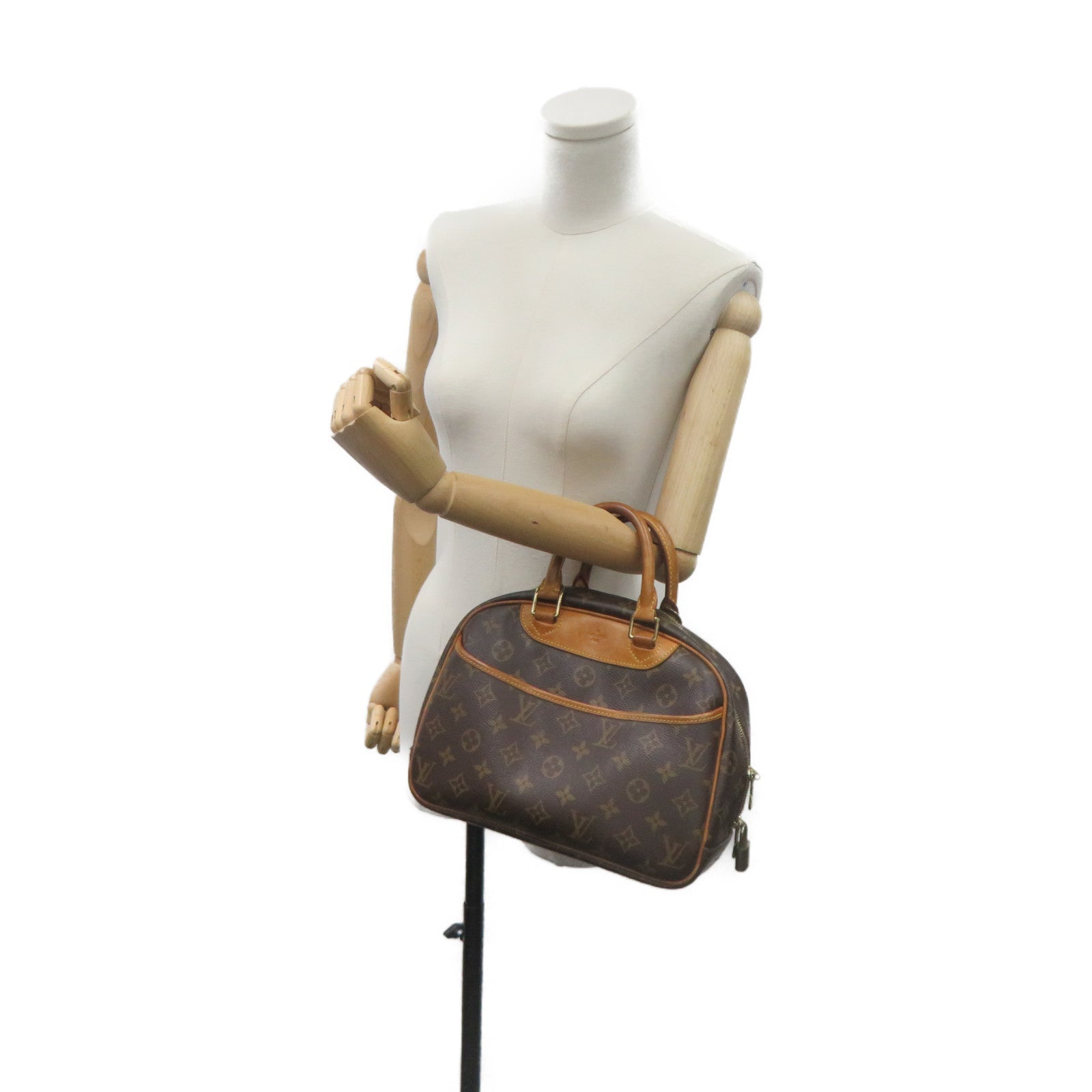 LOUIS VUITTON Monogram Trouville PM Hand Bag brown