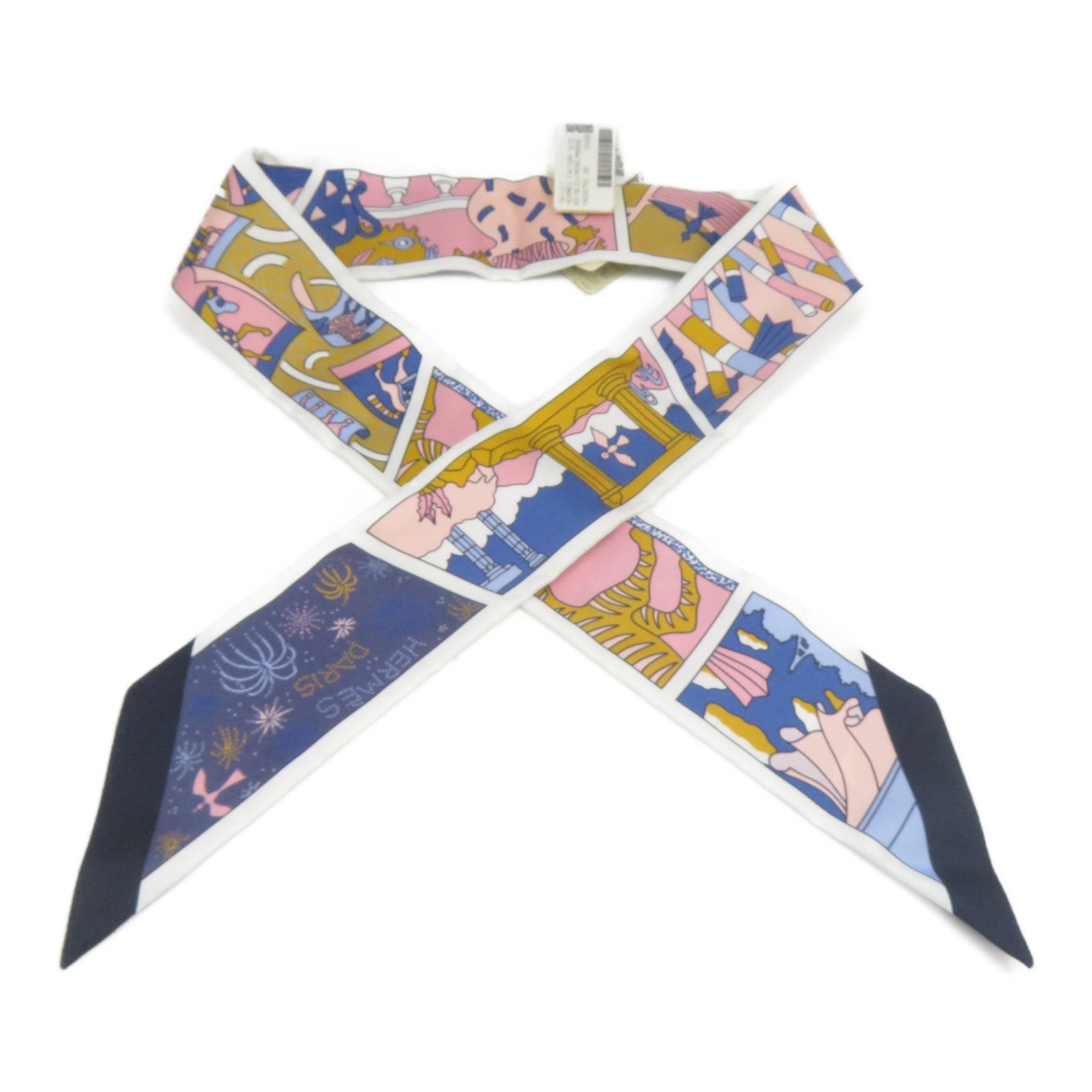 HERMES 絲質Twilly絲巾彩色