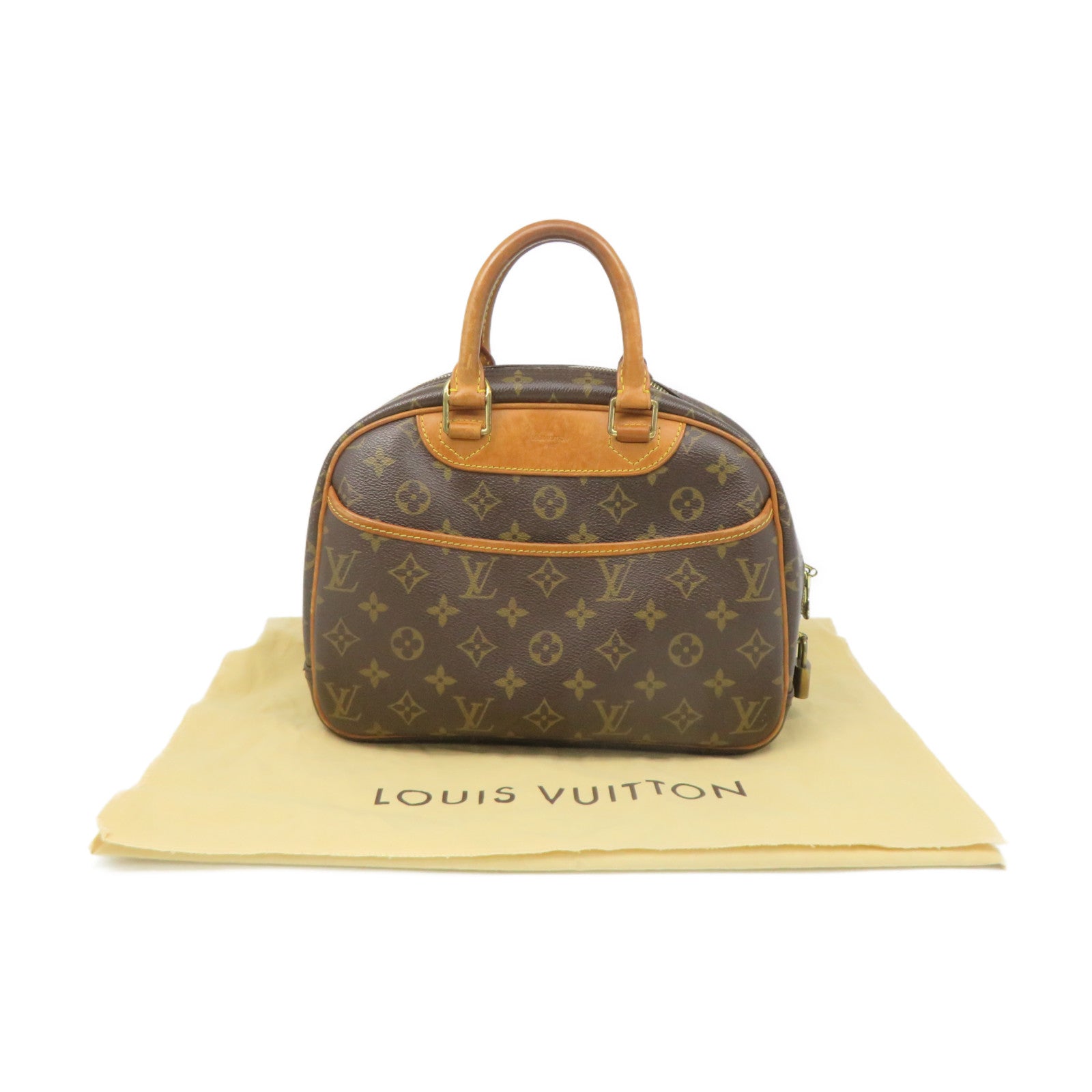 LOUIS VUITTON Monogram Trouville PM Hand Bag brown