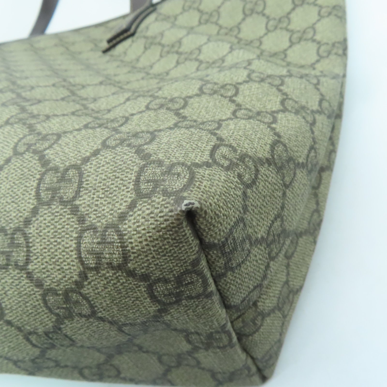 GUCCI 涂层帆布Shoulder Bag银扣肩背袋啡色