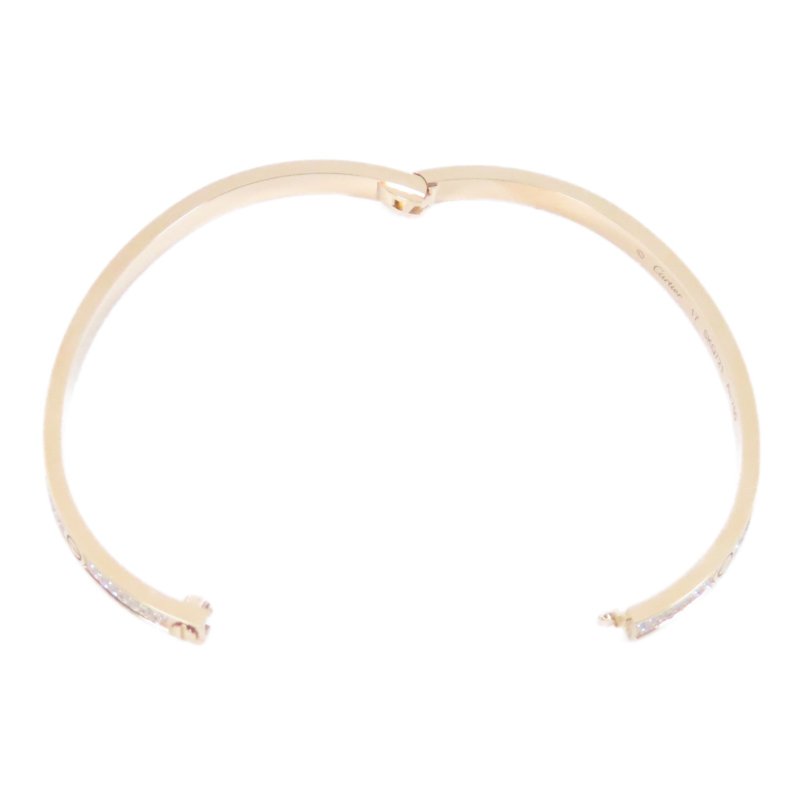 CARTIER 18K玫瑰金Love Bracelet鑽石手鐲Cartier#17