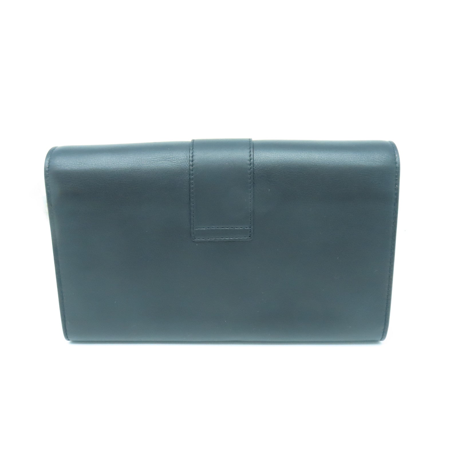 YVES SAINT LAURENT 牛皮皮革Chain Shoulder Bag金扣鏈帶肩背袋黑色