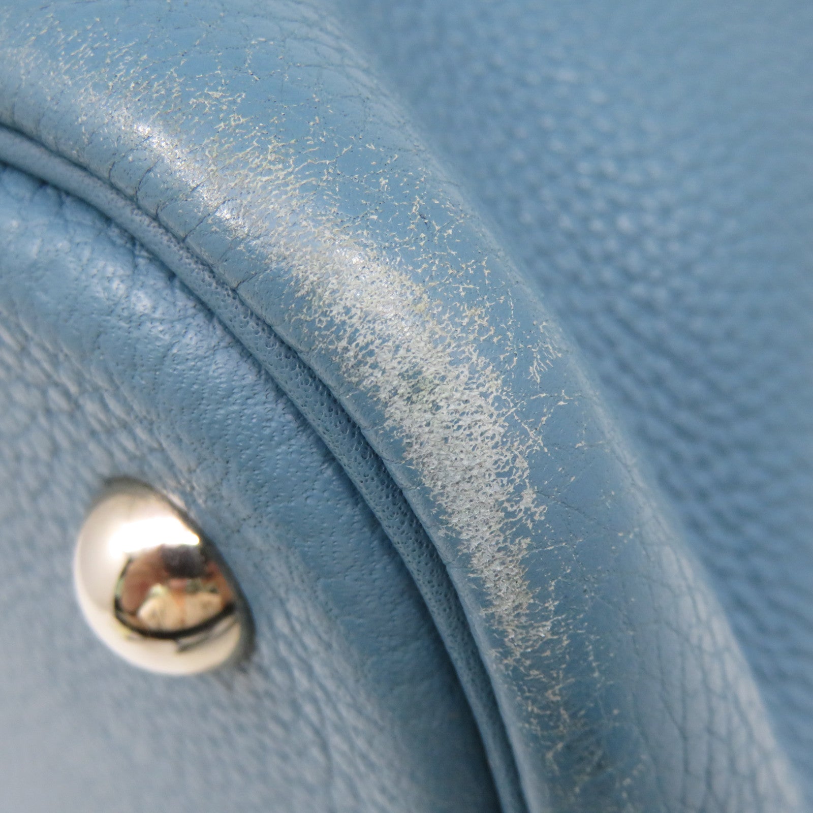 HERMES 【激減優惠】Clemence皮革銀扣Bolide 31 Hand Bag手挽袋淺藍色