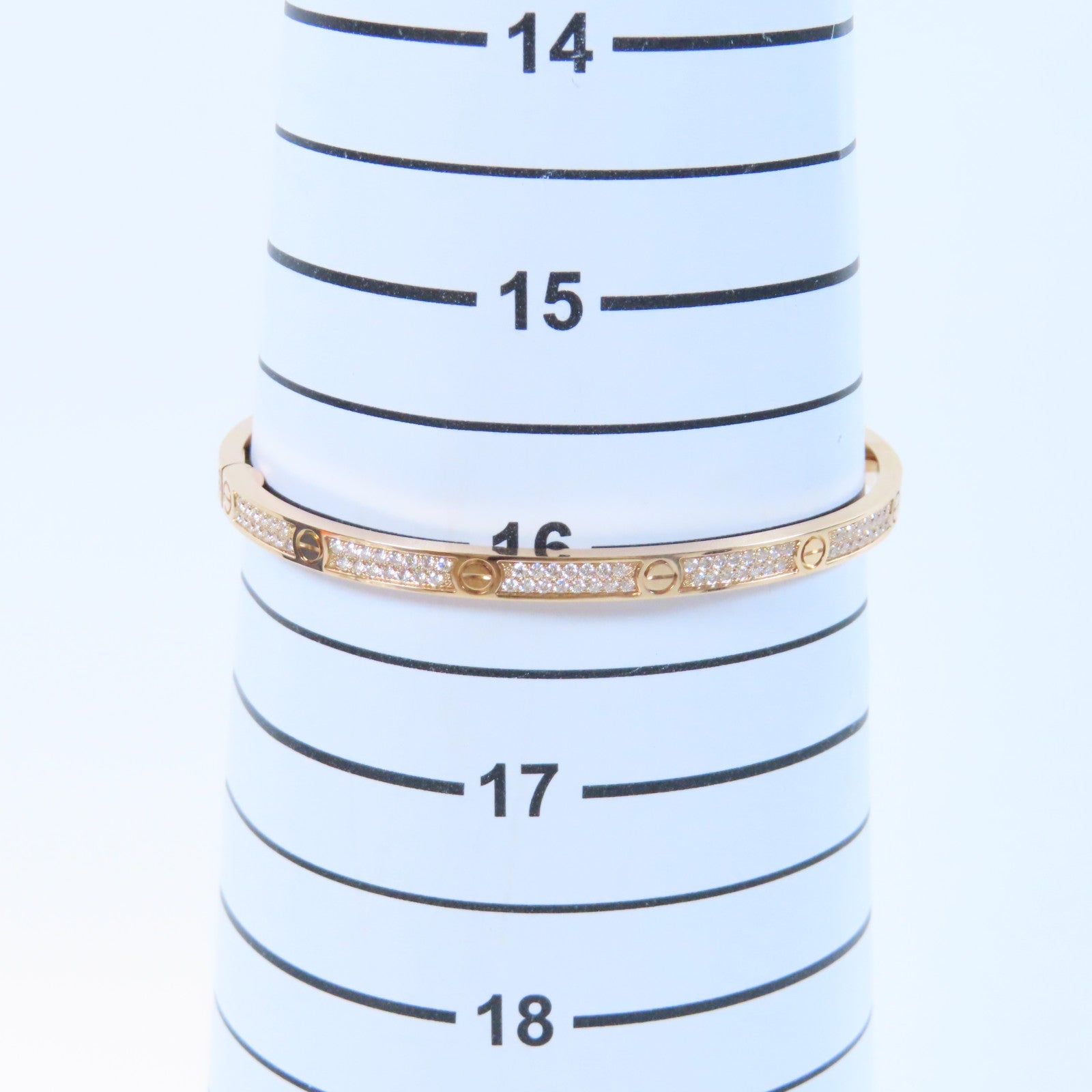 CARTIER 18K玫瑰金Love Bracelet鑽石手鐲Cartier#17