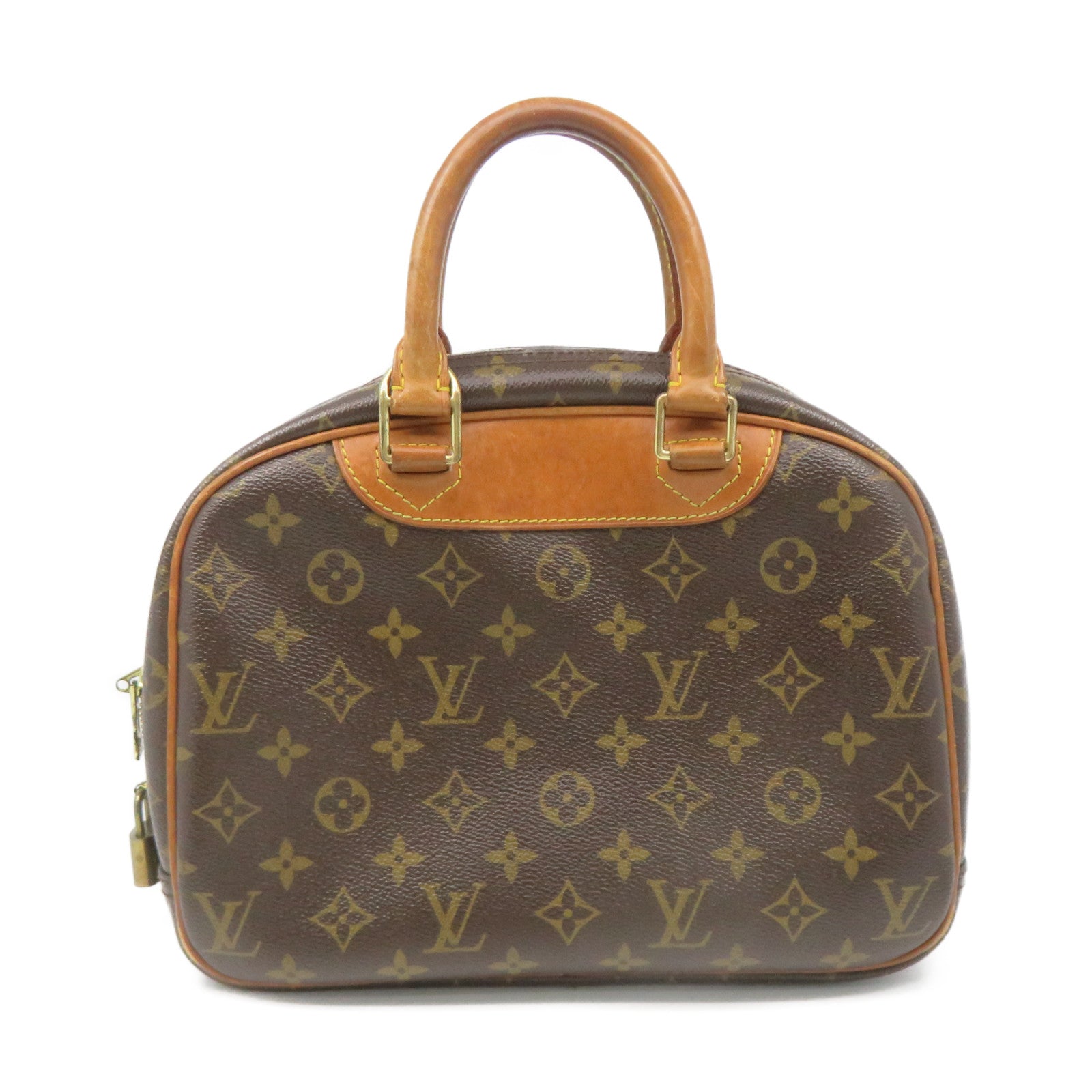 LOUIS VUITTON Monogram Trouville PM Hand Bag brown