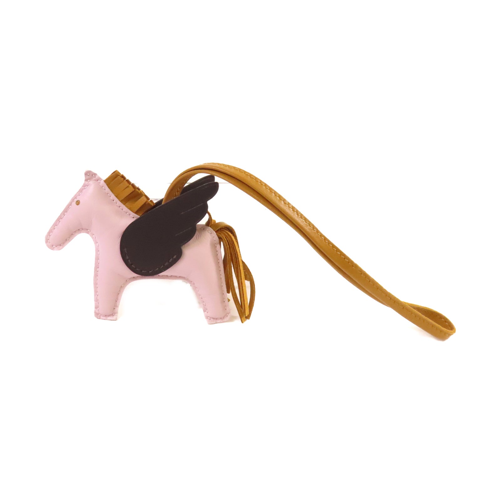 HERMES Swift皮革Rodeo Pegase Charm掛飾3Q Rose Sakura櫻花粉色/啡色